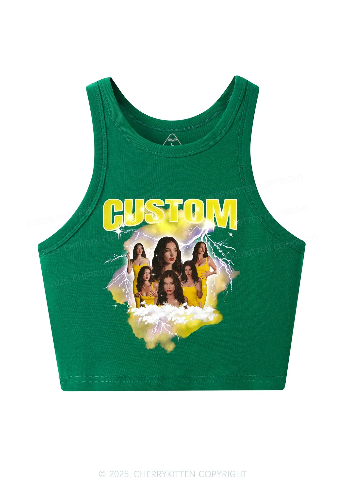 Custom Photo Storm Art Y2K Crop Tank Top Cherrykitten - Image 5