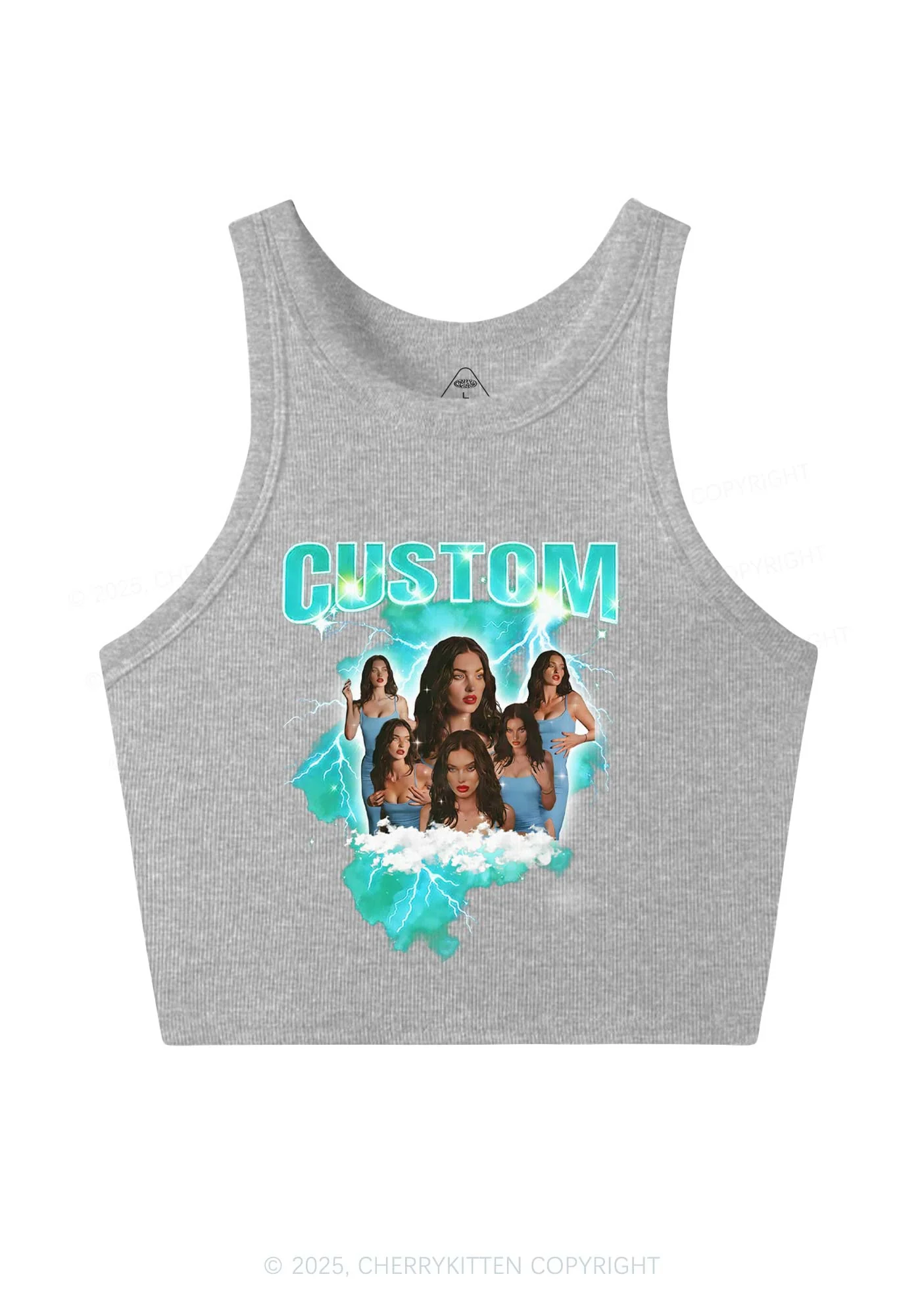 Custom Photo Storm Art Y2K Crop Tank Top Cherrykitten - Image 6