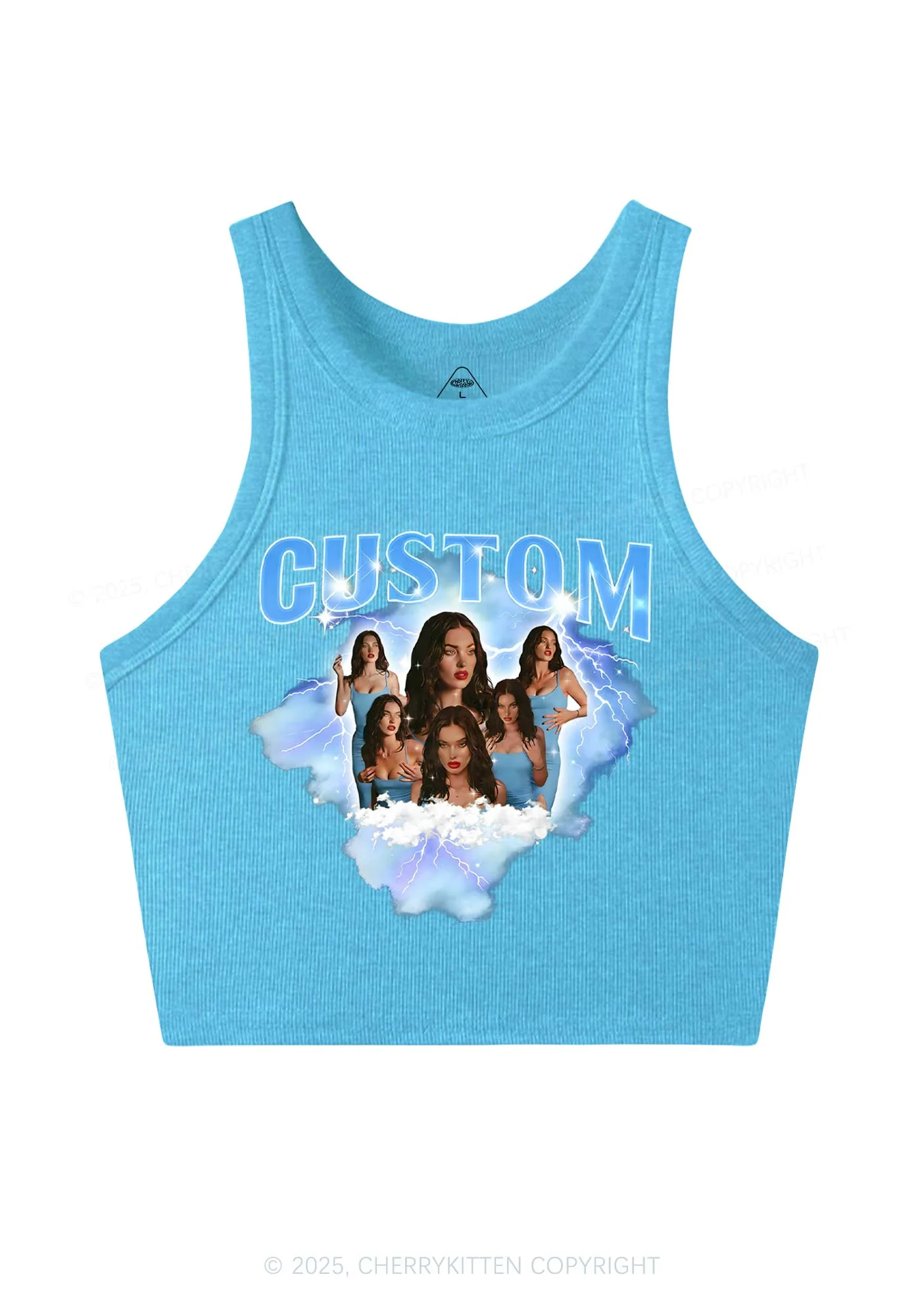 Custom Photo Storm Art Y2K Crop Tank Top Cherrykitten - Image 7