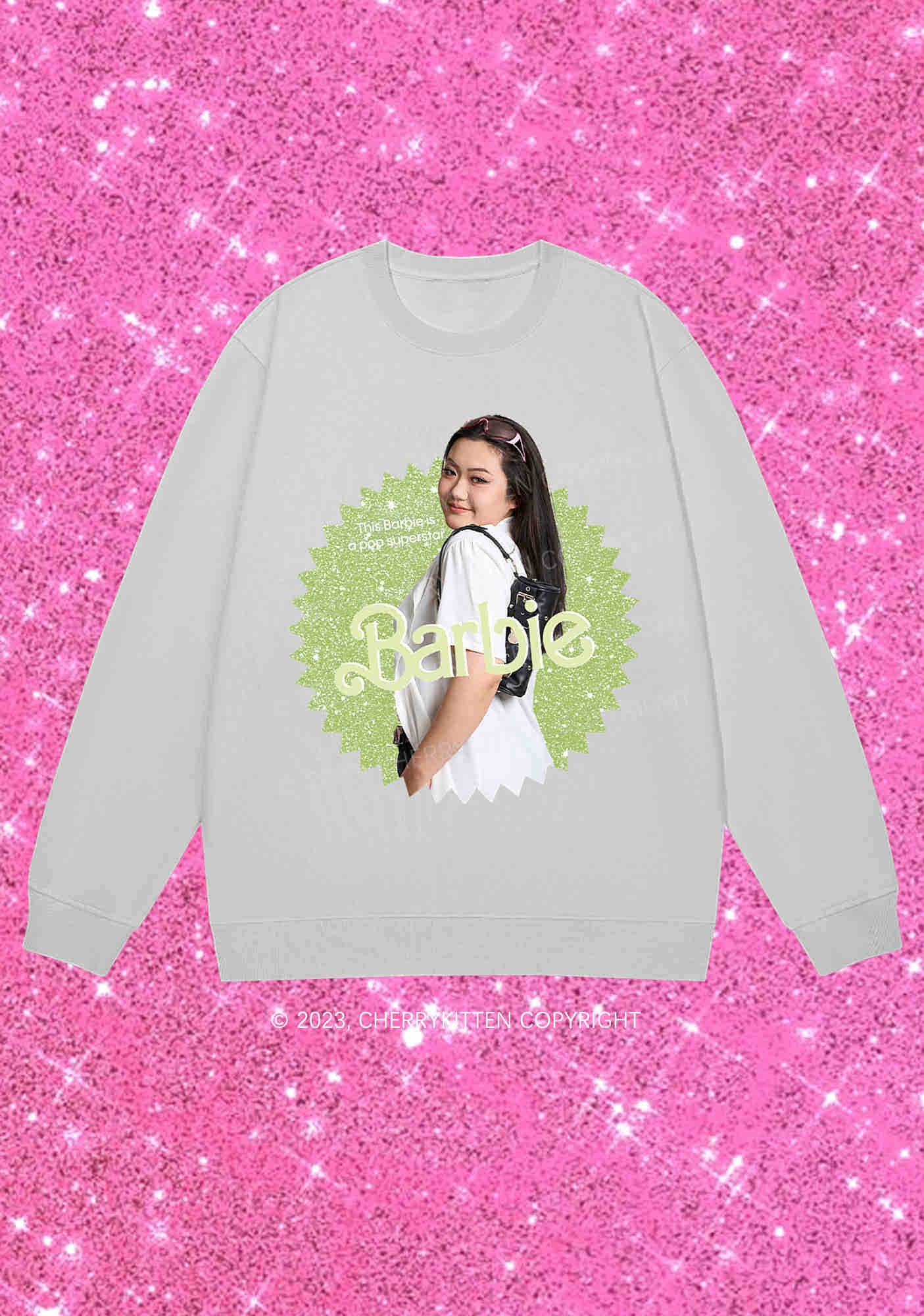 Custom Photo&Text Y2K Sweatshirt Cherrykitten - Image 7