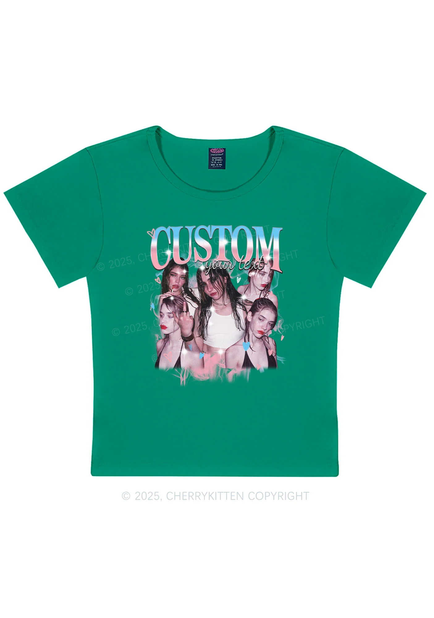 Custom Photo Trans Pride Y2K Baby Tee Cherrykitten - Image 10