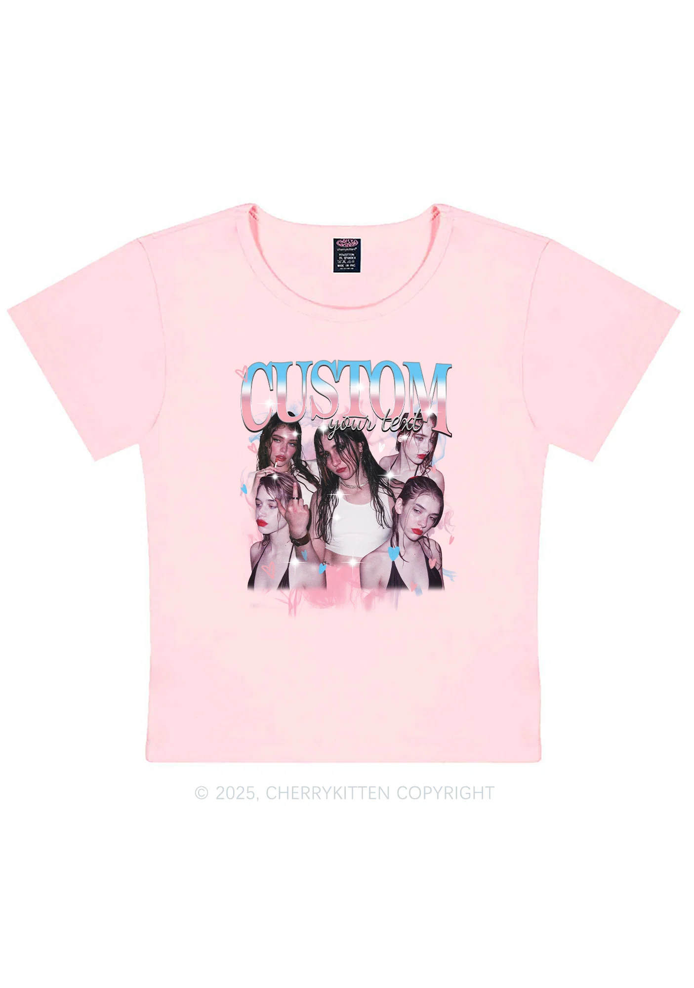 Custom Photo Trans Pride Y2K Baby Tee Cherrykitten - Image 11