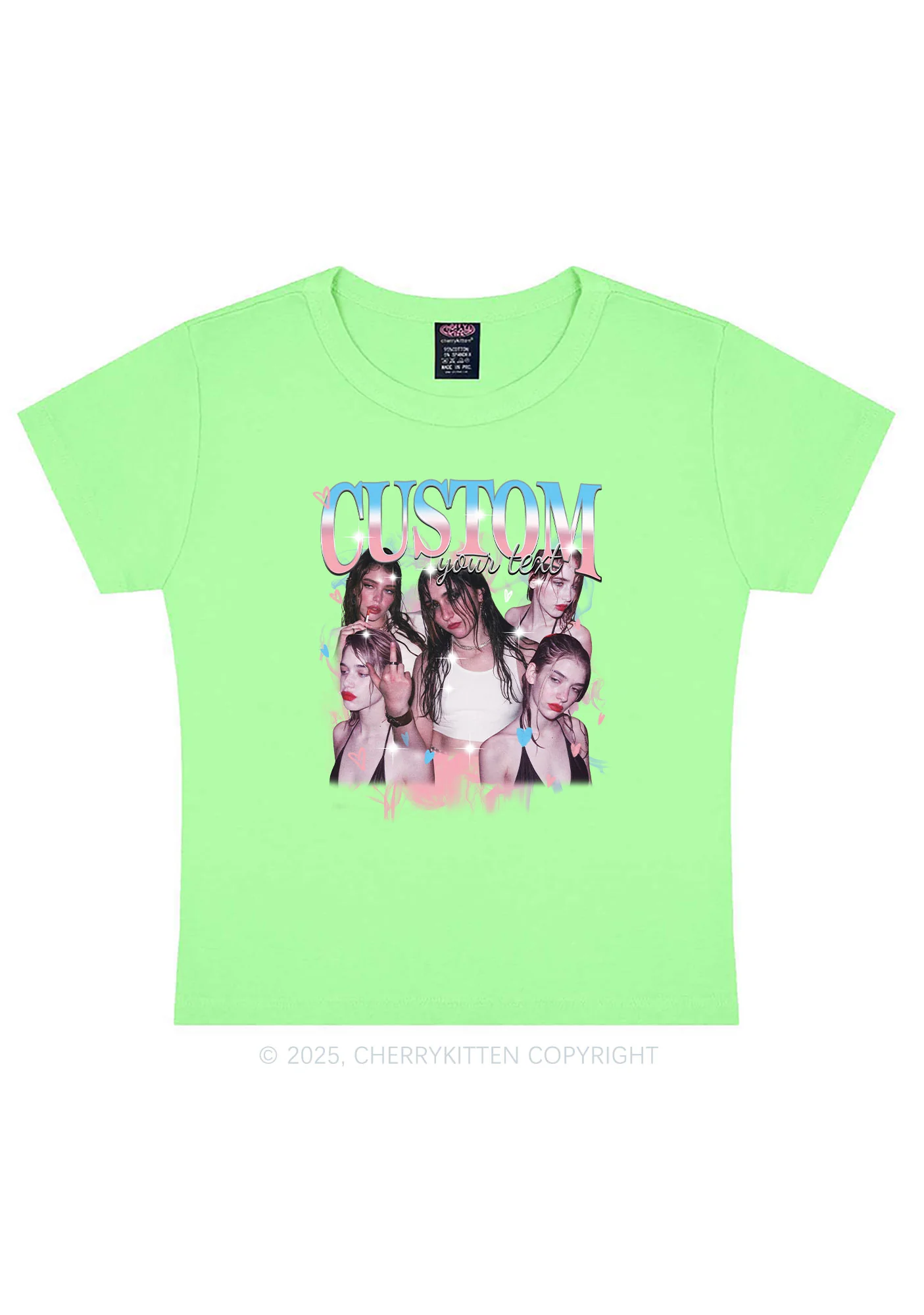 Custom Photo Trans Pride Y2K Baby Tee Cherrykitten - Image 12