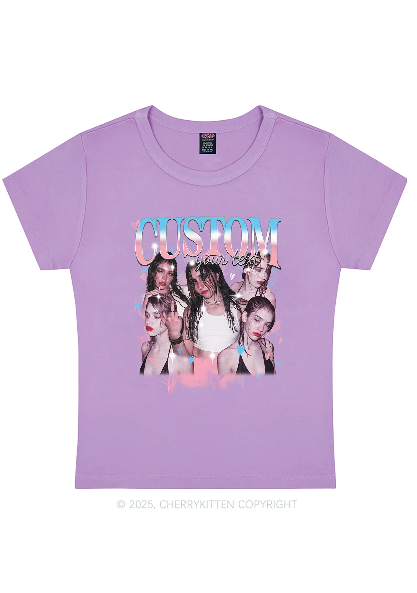 Custom Photo Trans Pride Y2K Baby Tee Cherrykitten - Image 4