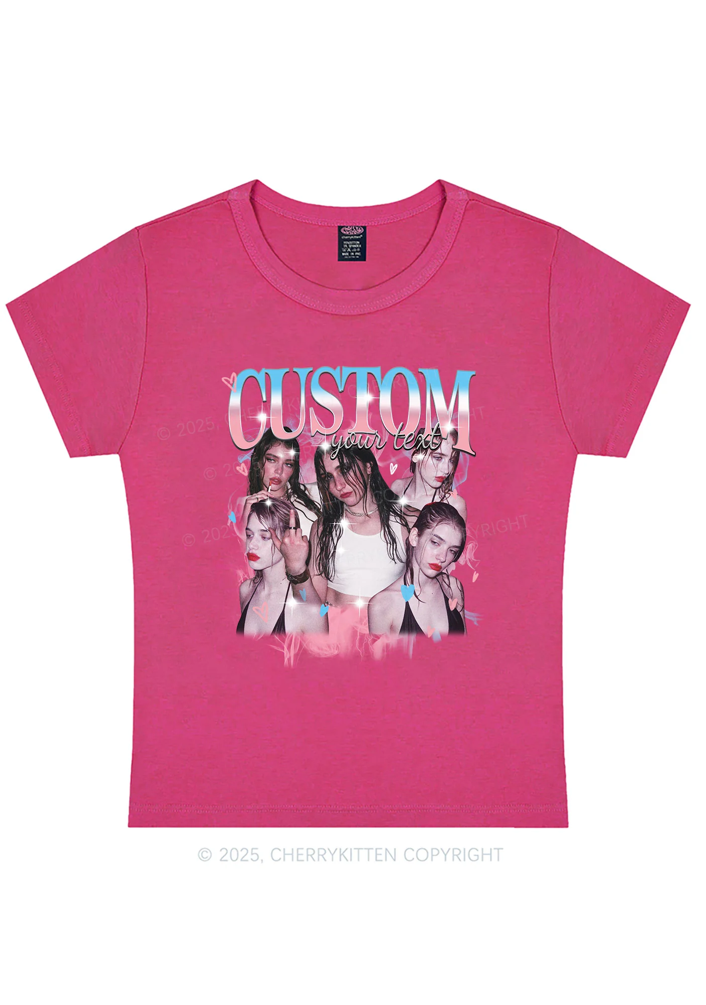 Custom Photo Trans Pride Y2K Baby Tee Cherrykitten - Image 5