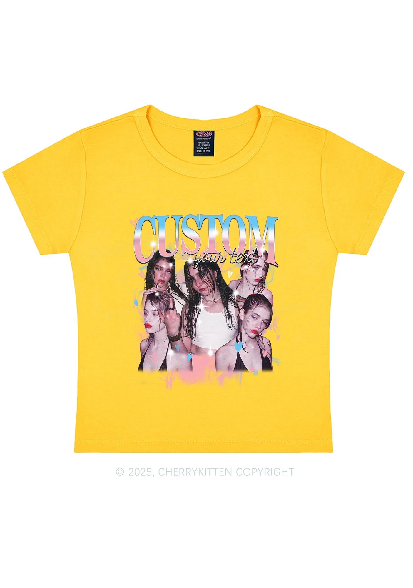 Custom Photo Trans Pride Y2K Baby Tee Cherrykitten - Image 6