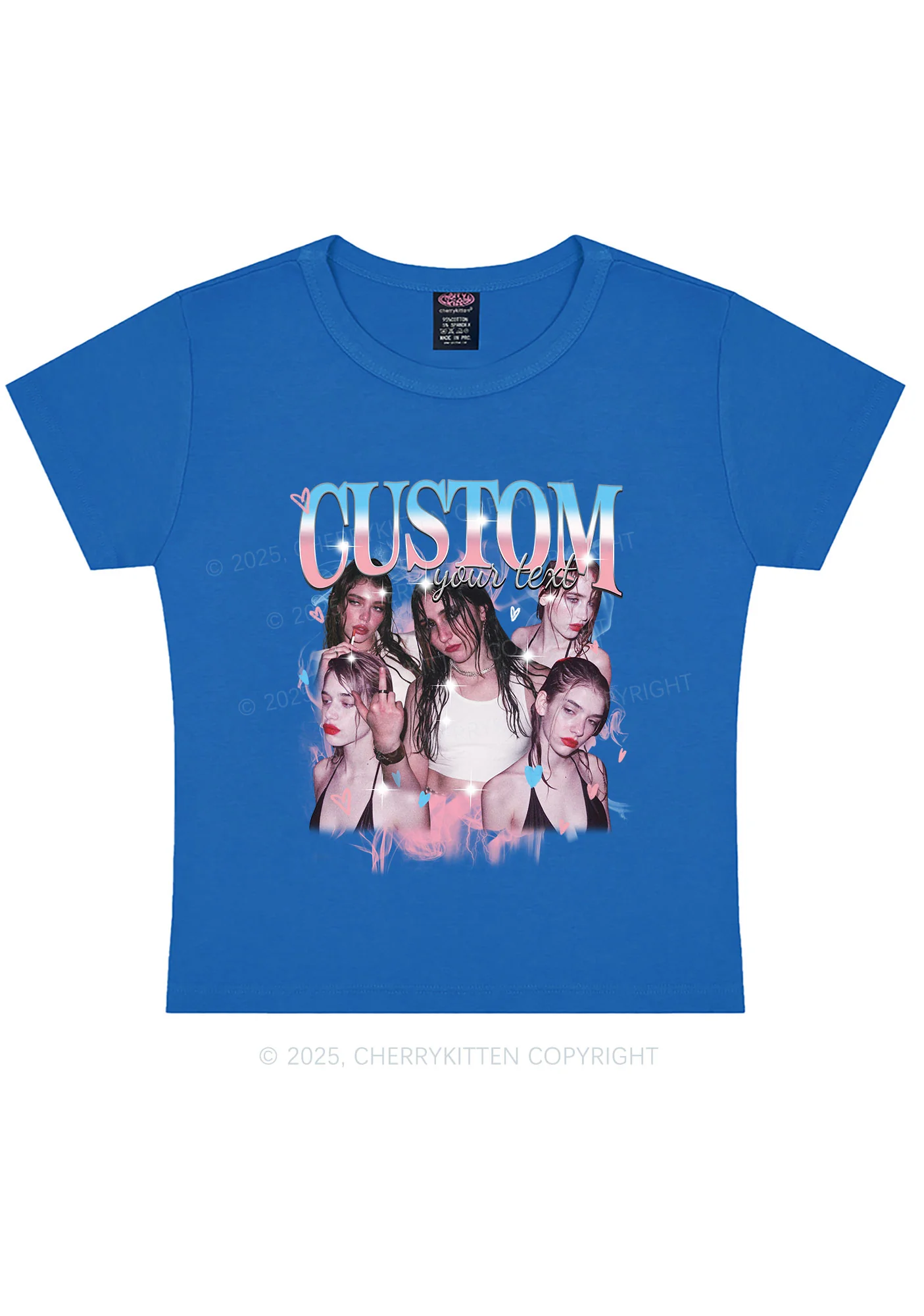 Custom Photo Trans Pride Y2K Baby Tee Cherrykitten - Image 8
