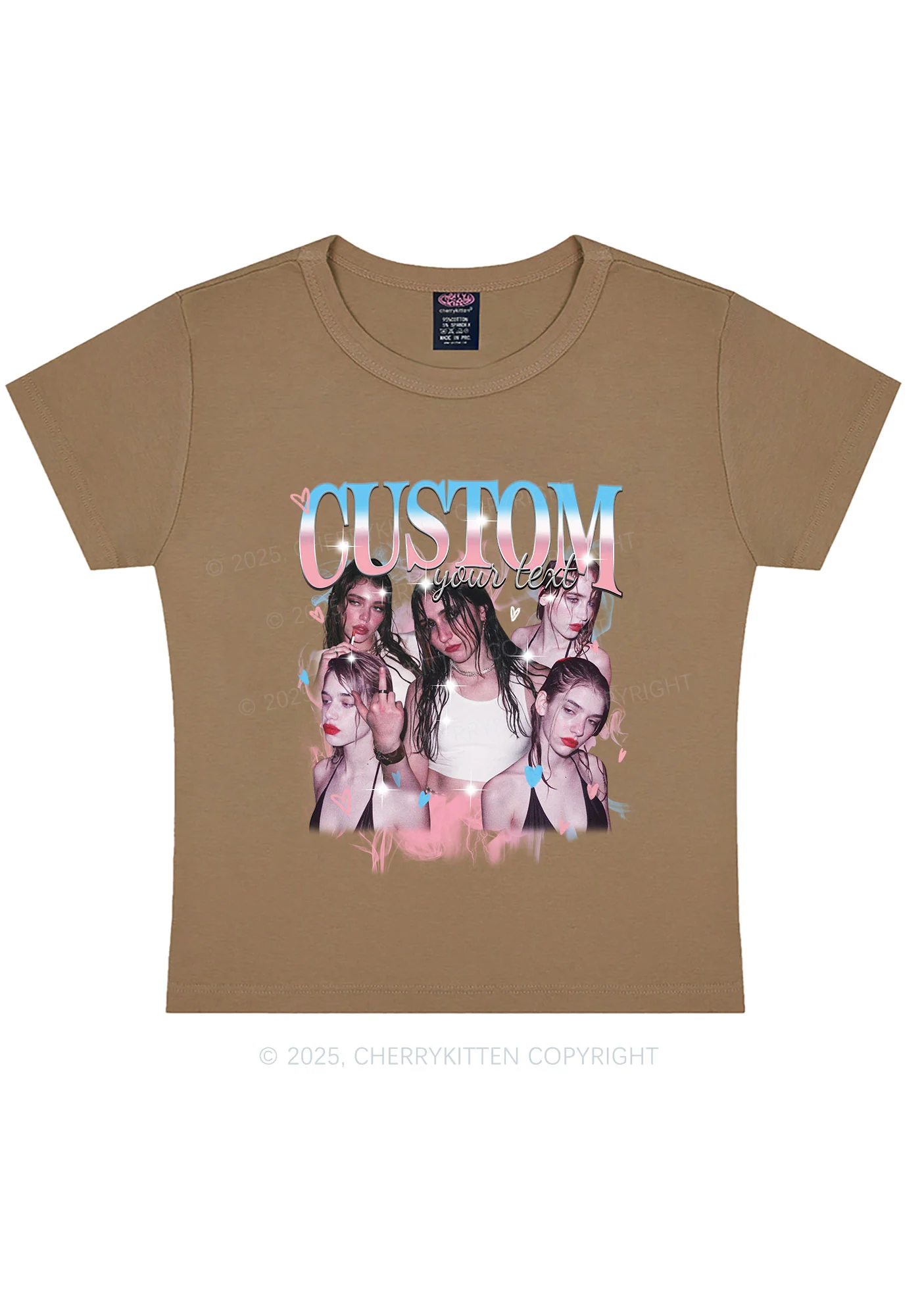 Custom Photo Trans Pride Y2K Baby Tee Cherrykitten - Image 9