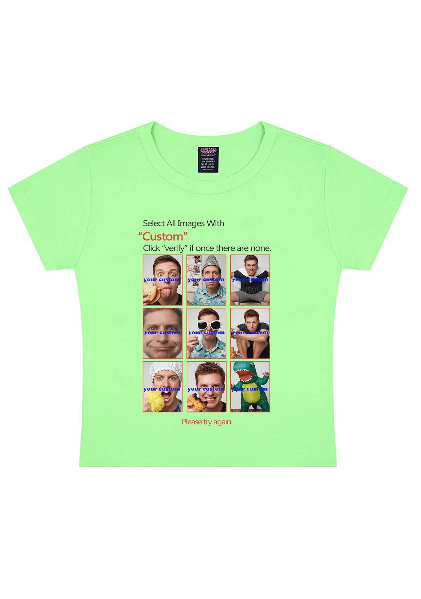 Custom Photo Verification Code Y2K Baby Tee Cherrykitten - Image 12
