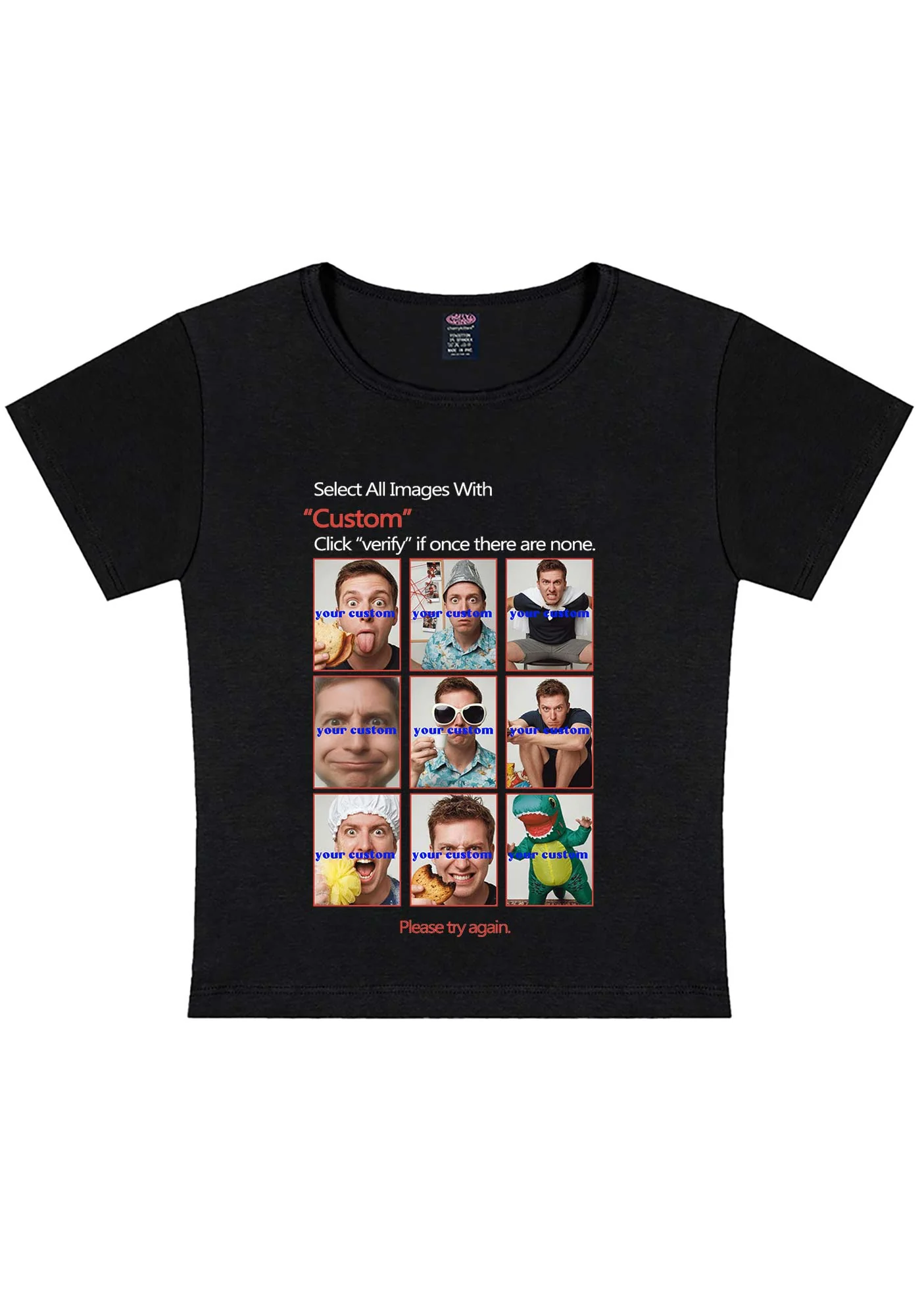 Custom Photo Verification Code Y2K Baby Tee Cherrykitten - Image 3