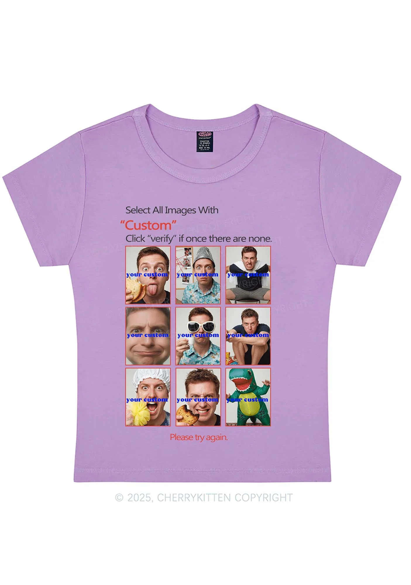 Custom Photo Verification Code Y2K Baby Tee Cherrykitten - Image 5