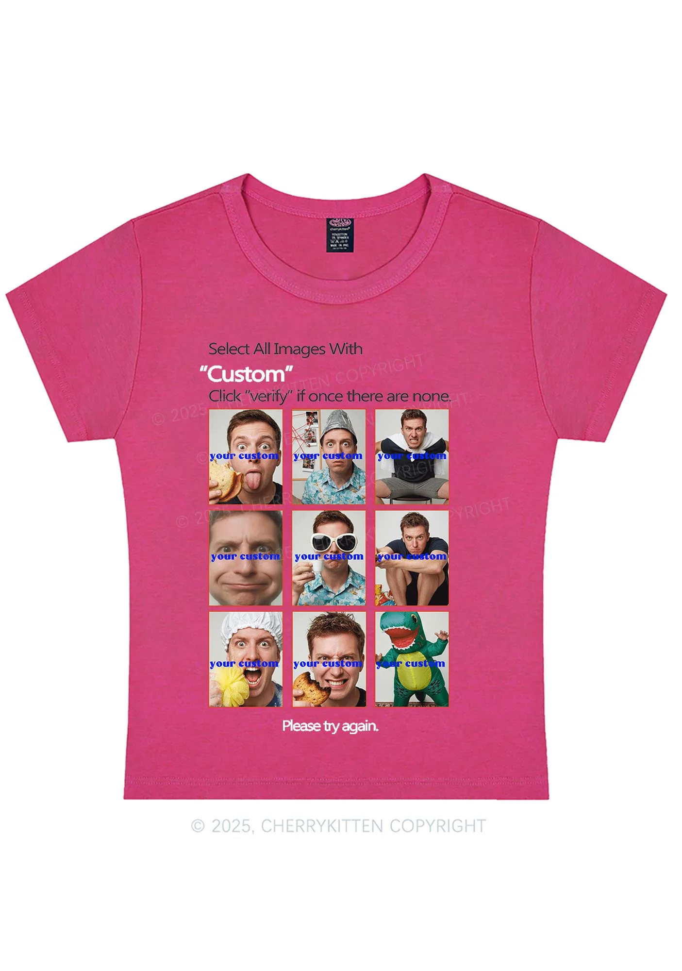 Custom Photo Verification Code Y2K Baby Tee Cherrykitten - Image 6