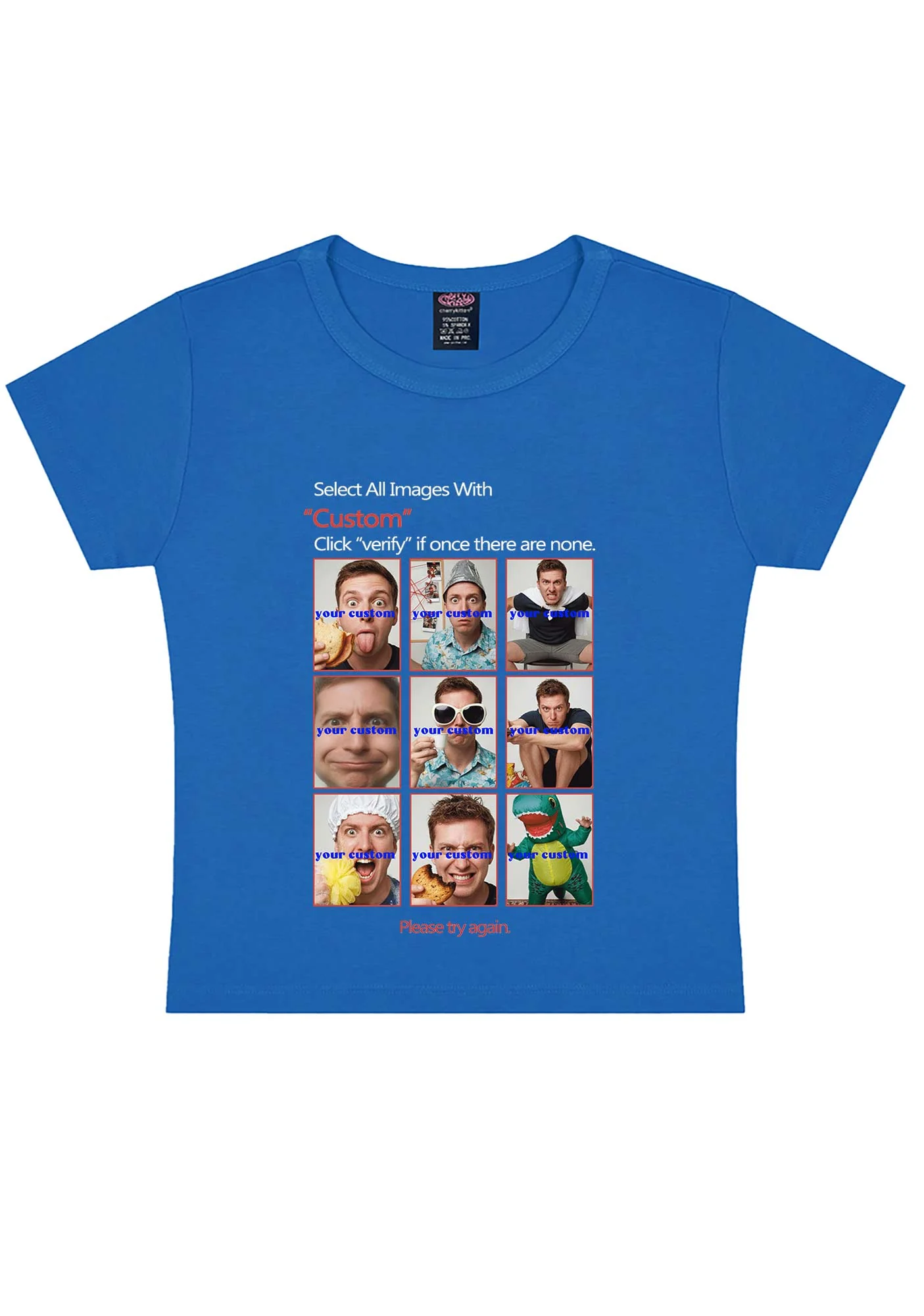 Custom Photo Verification Code Y2K Baby Tee Cherrykitten - Image 8