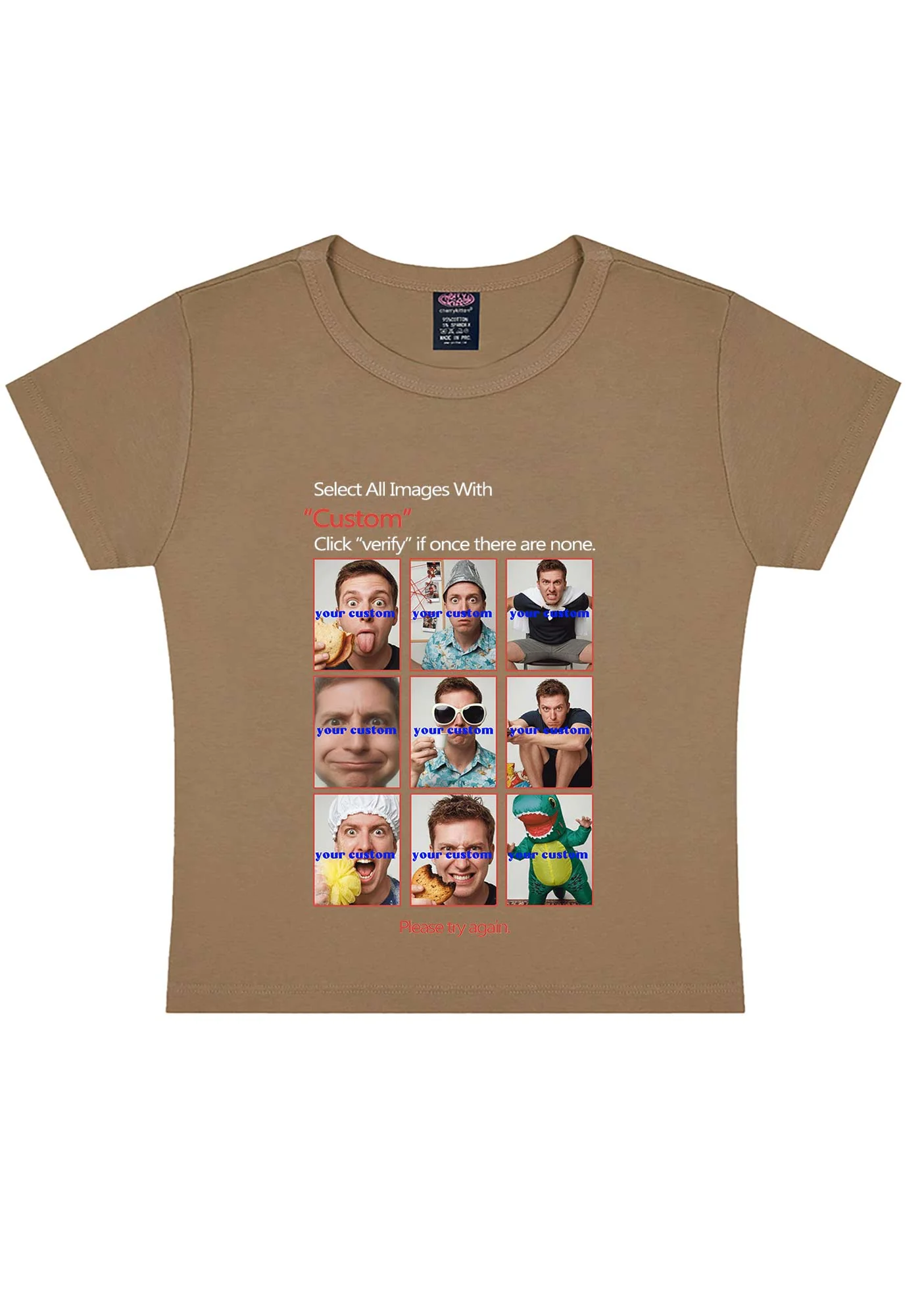 Custom Photo Verification Code Y2K Baby Tee Cherrykitten - Image 9