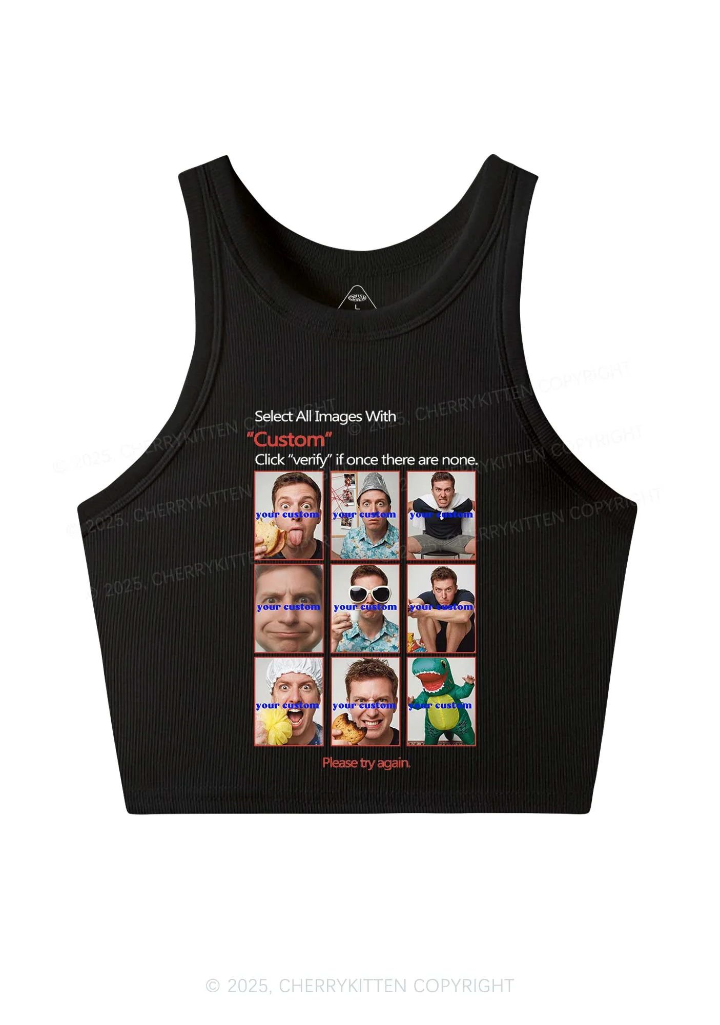 Custom Photo Verification Code Y2K Crop Tank Top Cherrykitten - Image 3