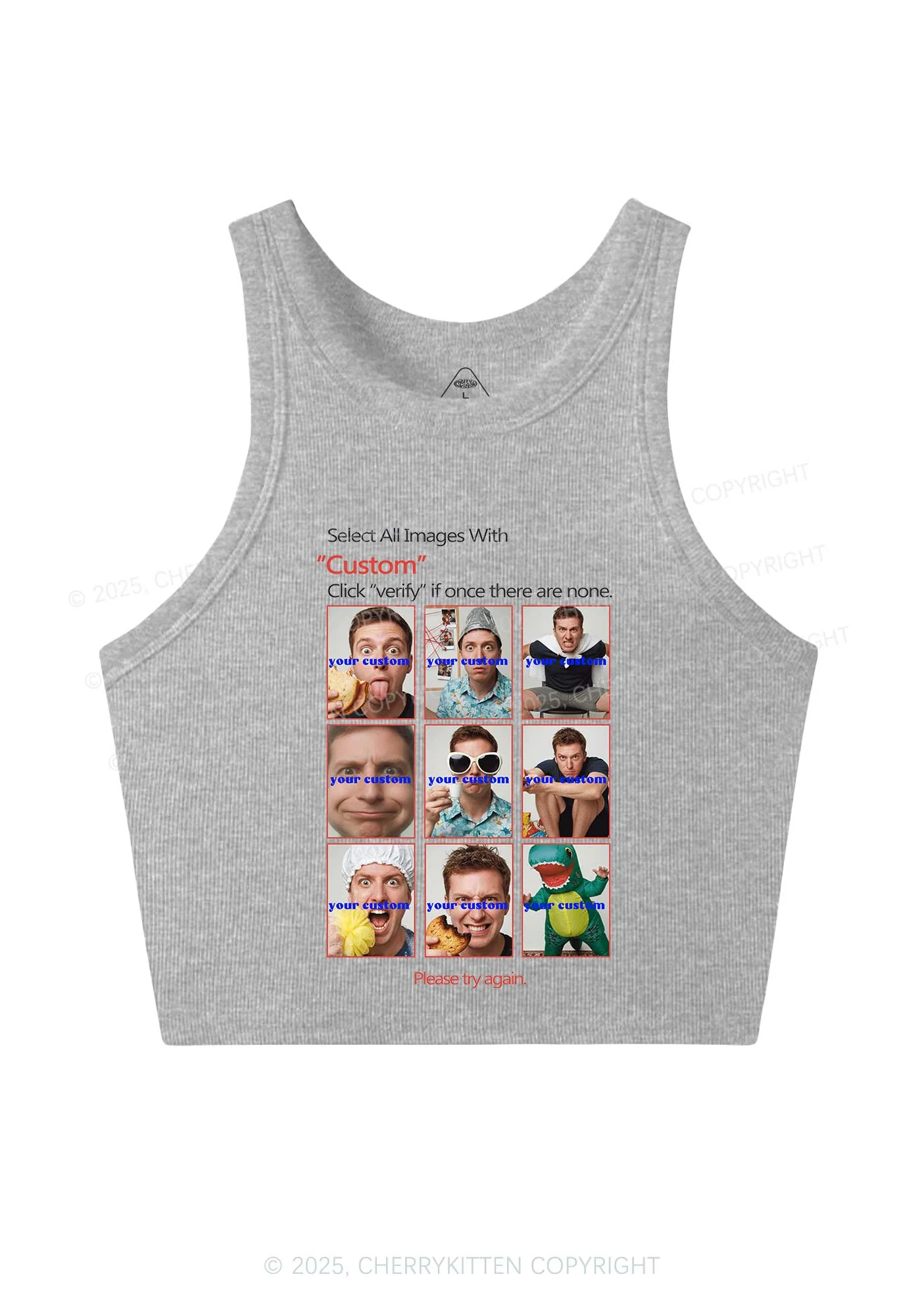Custom Photo Verification Code Y2K Crop Tank Top Cherrykitten - Image 4