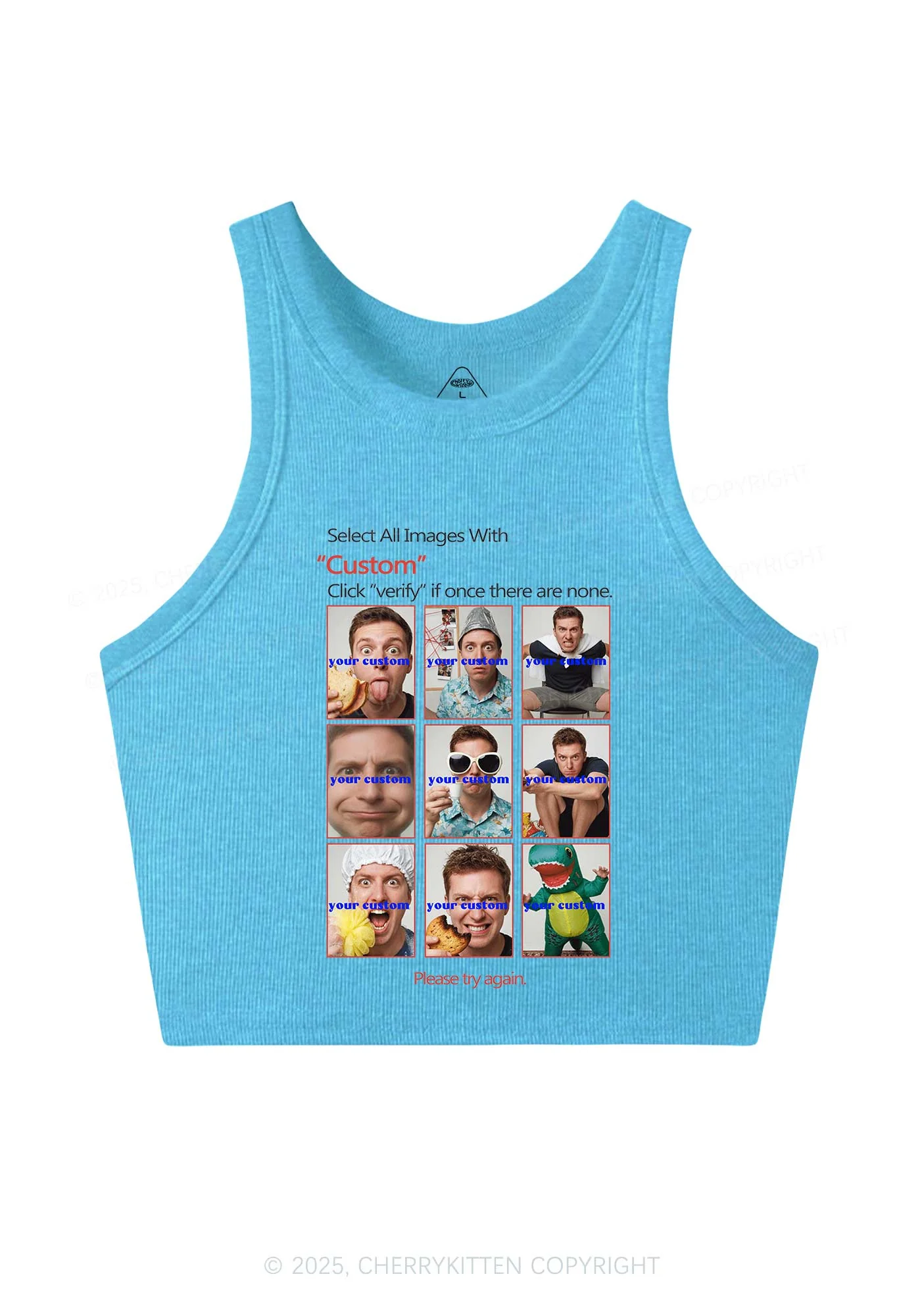 Custom Photo Verification Code Y2K Crop Tank Top Cherrykitten - Image 5
