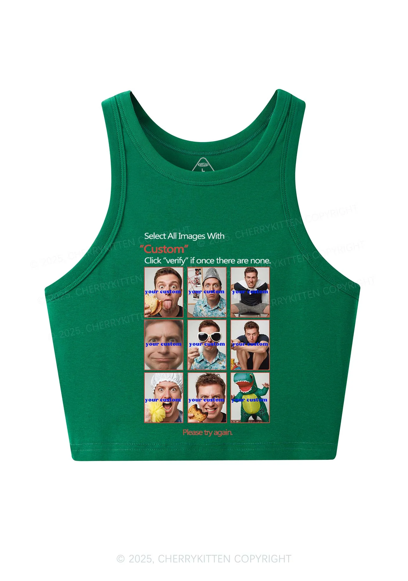 Custom Photo Verification Code Y2K Crop Tank Top Cherrykitten - Image 6