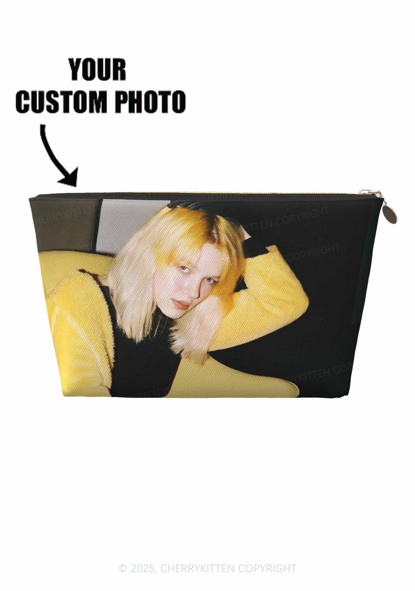 Custom Photo Y2K Leather Makeup Bag Cherrykitten - Image 4