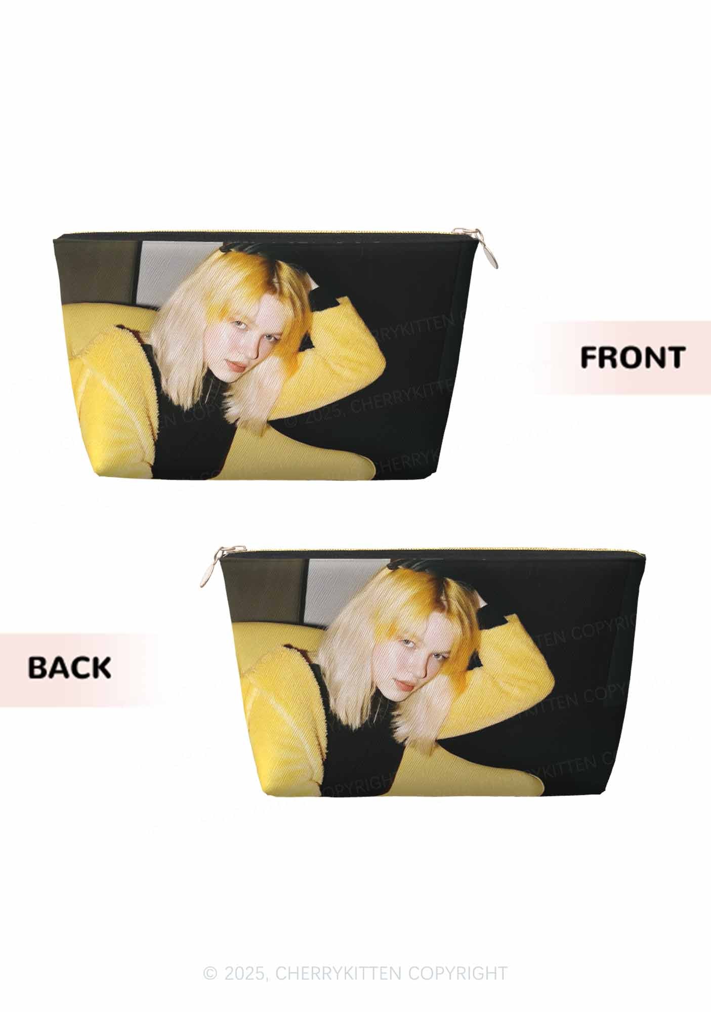 Custom Photo Y2K Leather Makeup Bag Cherrykitten - Image 5