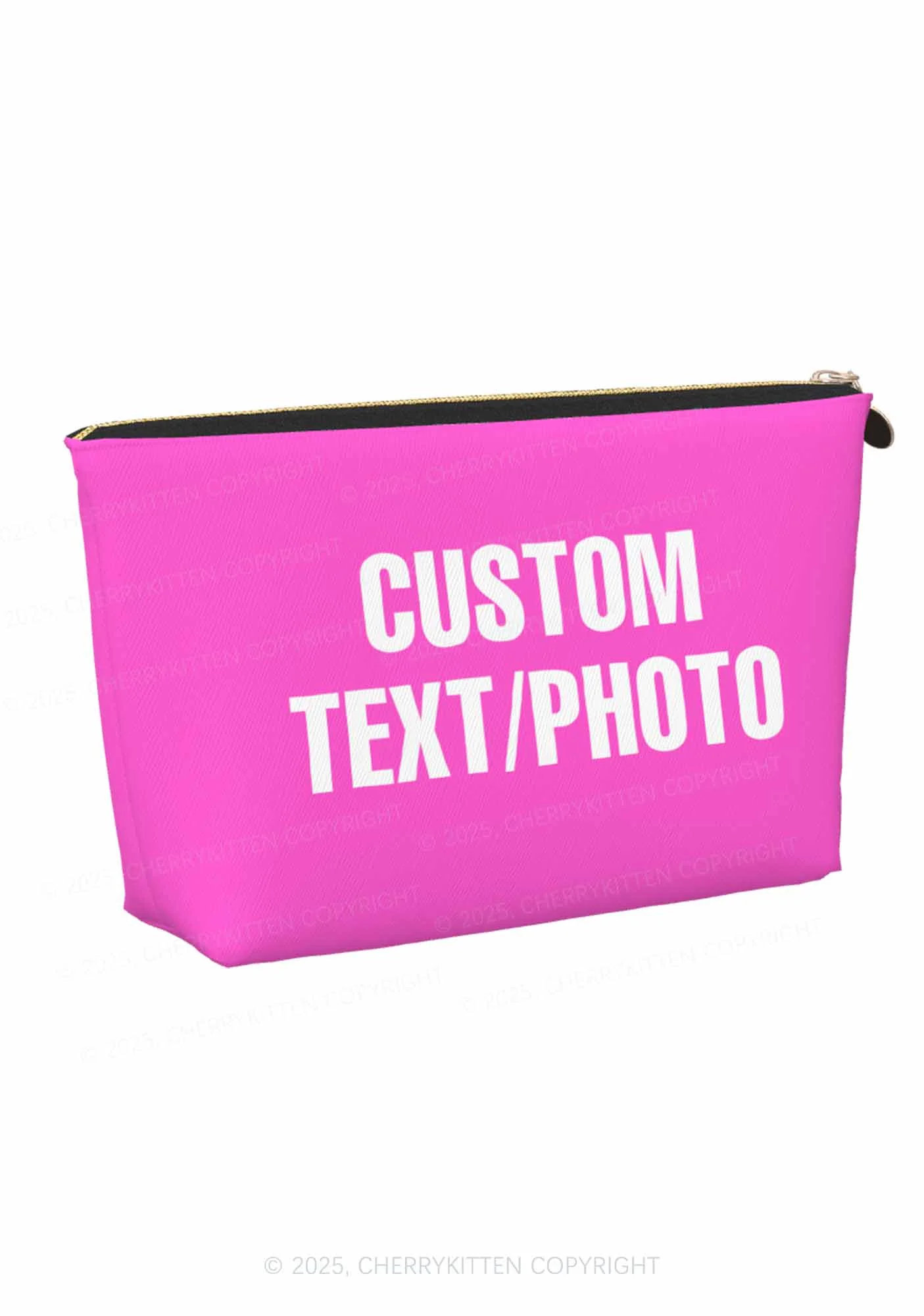 Custom Photo Y2K Leather Makeup Bag Cherrykitten - Image 6