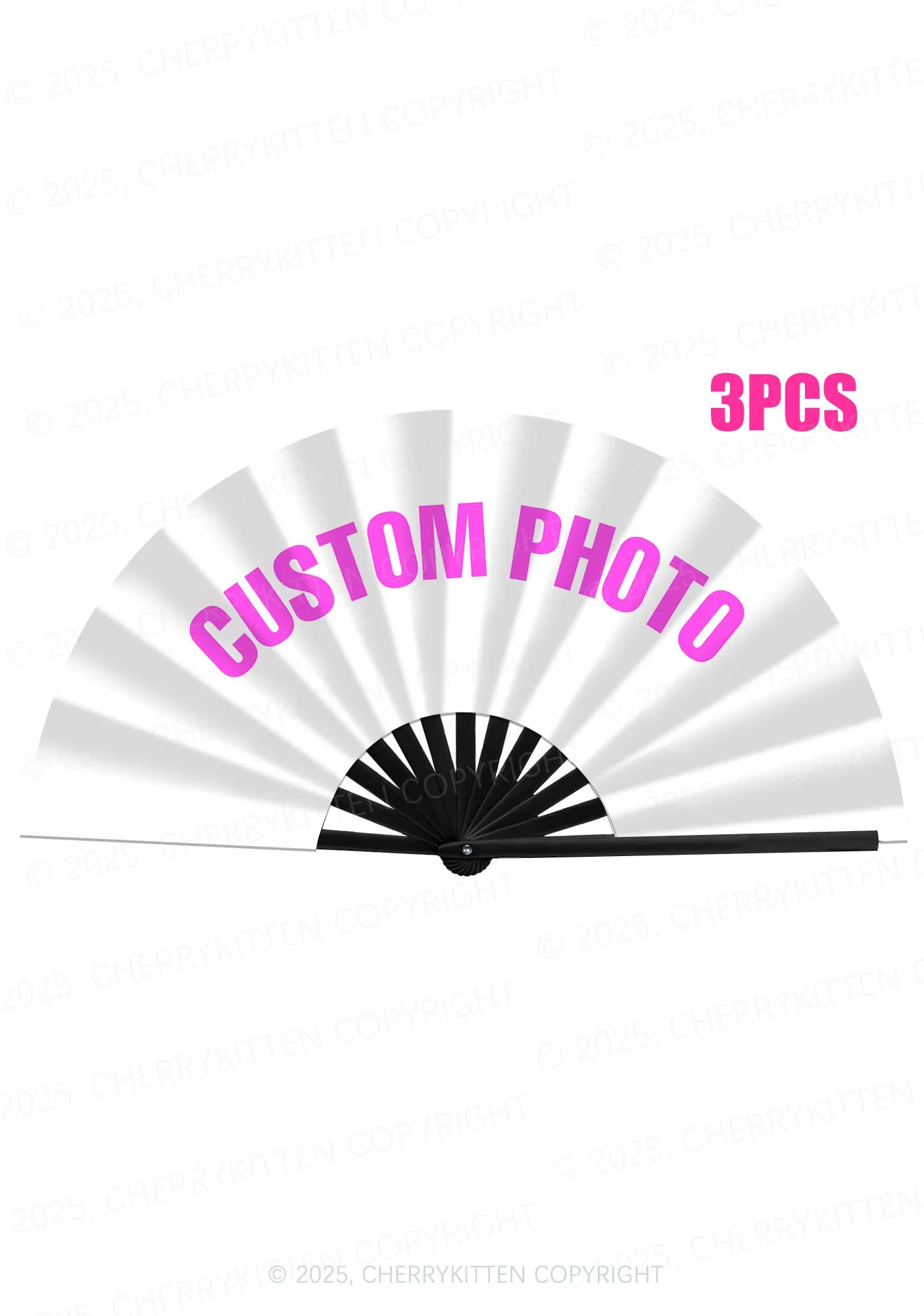 Custom Photo Y2K Rave Hand Fan Cherrykitten - Image 3