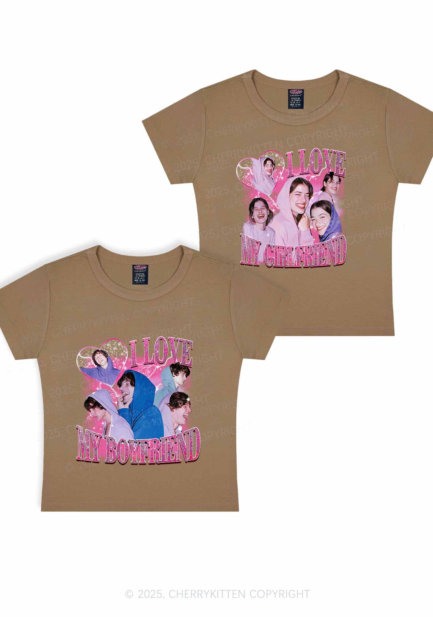 Custom Photos I Love GF BF Y2K Valentine's Day Baby Tee Cherrykitten - Image 9