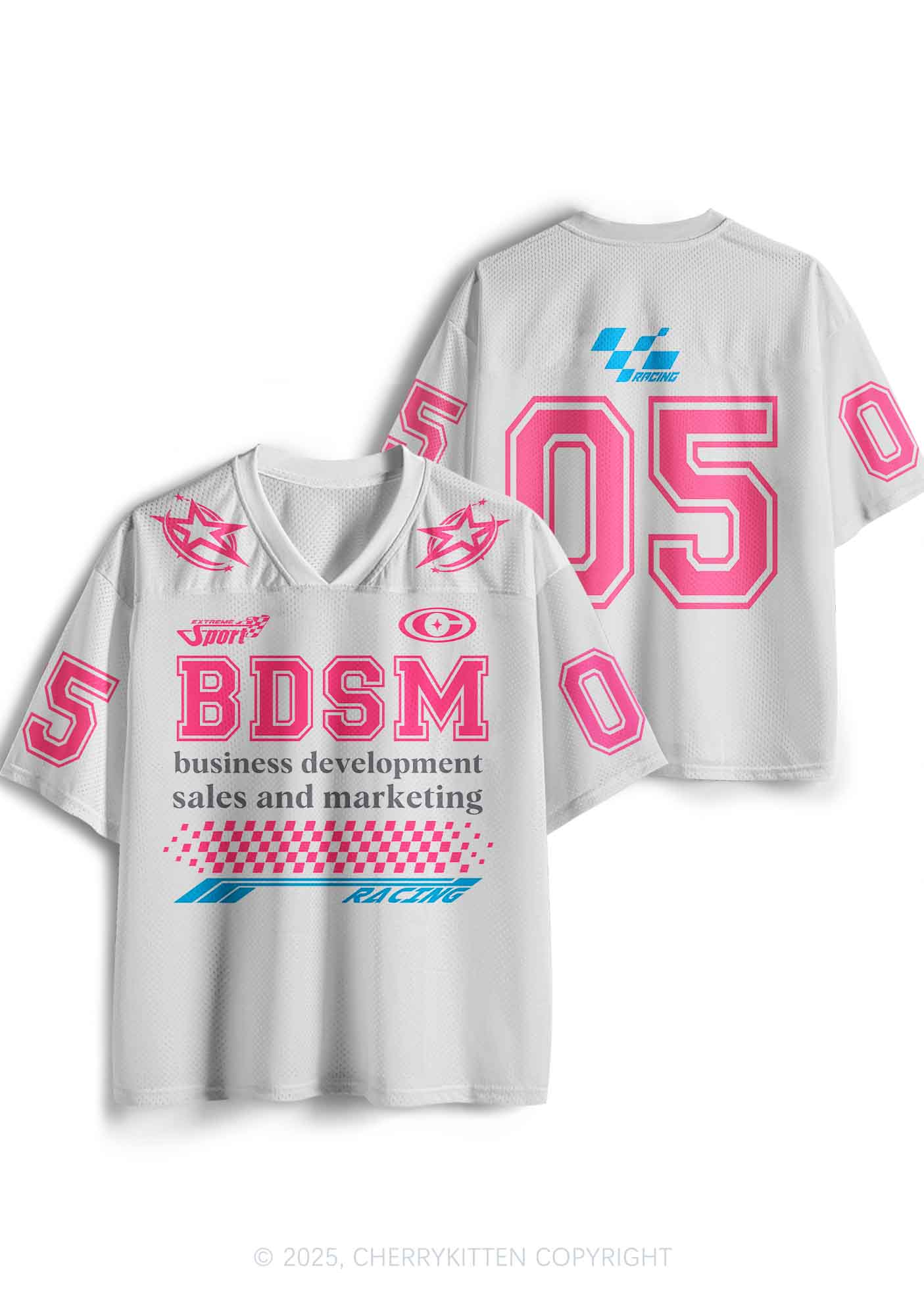 Custom Pink BDSM Y2K Sport Jersey Shirts Cherrykitten - Image 3