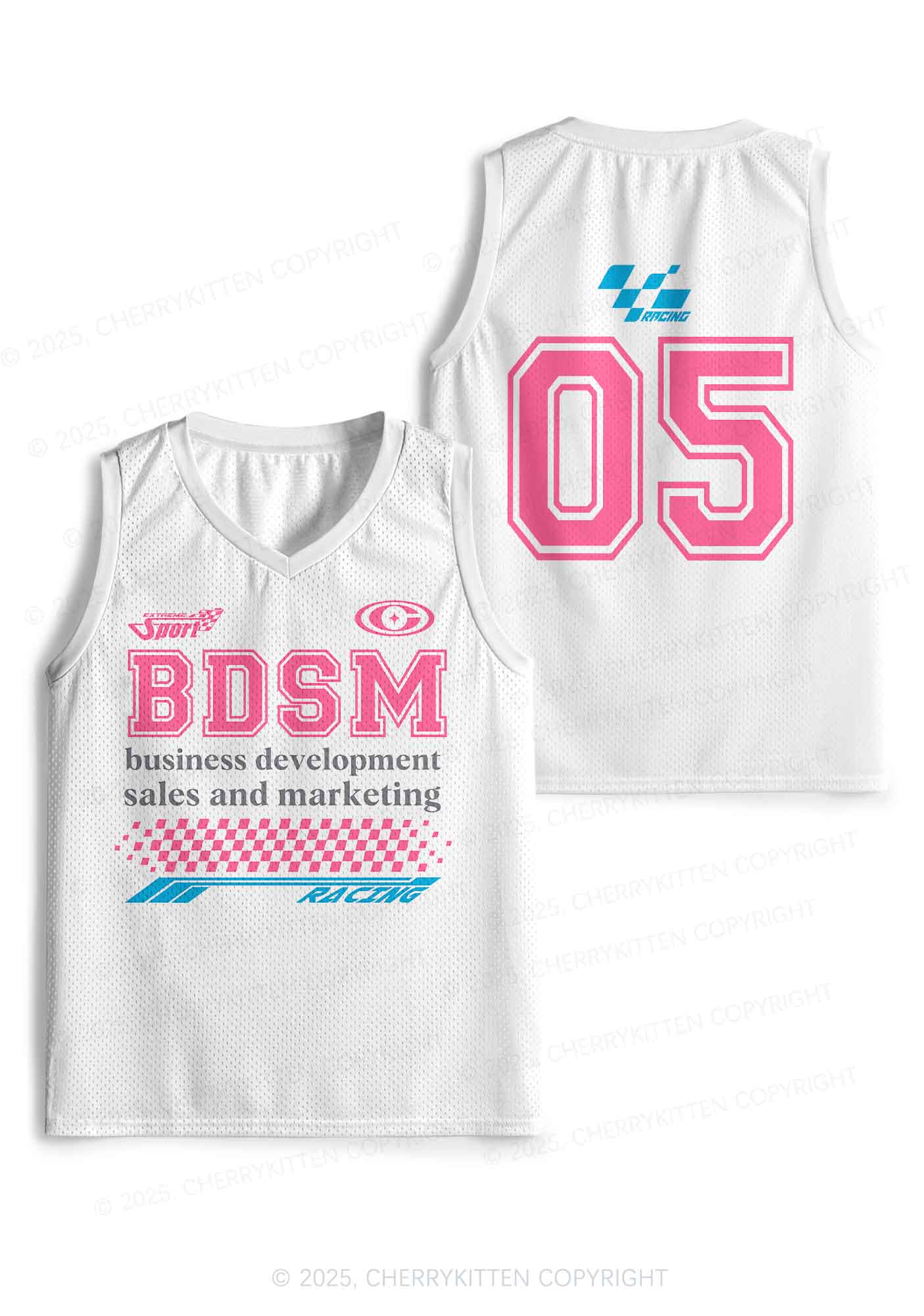 Custom Pink BDSM Y2K Sport Jersey Tank Cherrykitten - Image 3