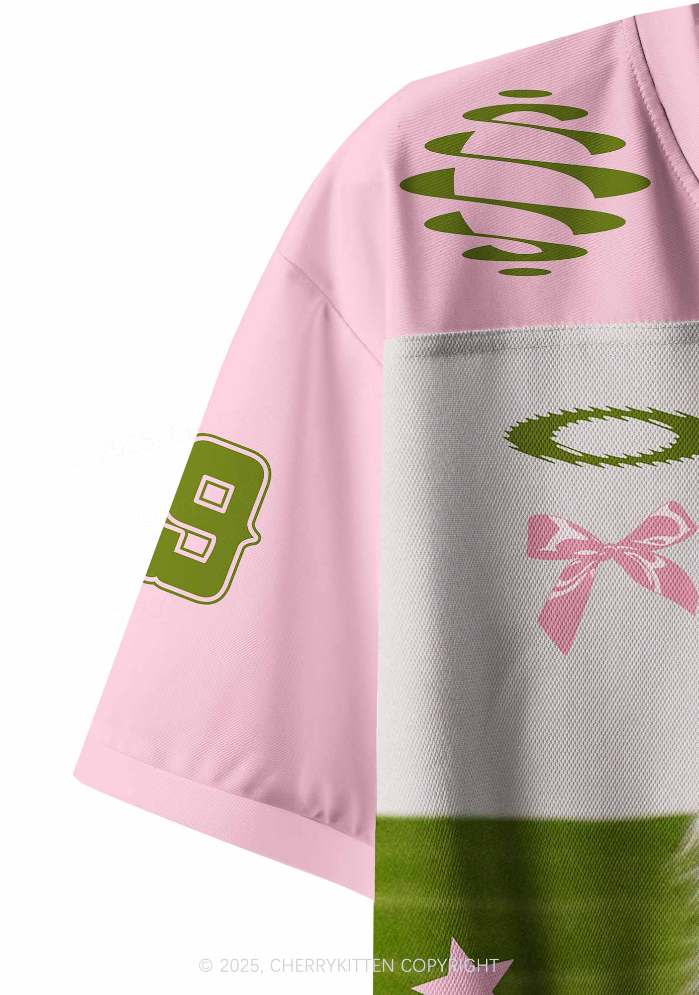 Custom Pink Bow Cat Y2K Crop Sport Jersey Shirts Cherrykitten - Image 5