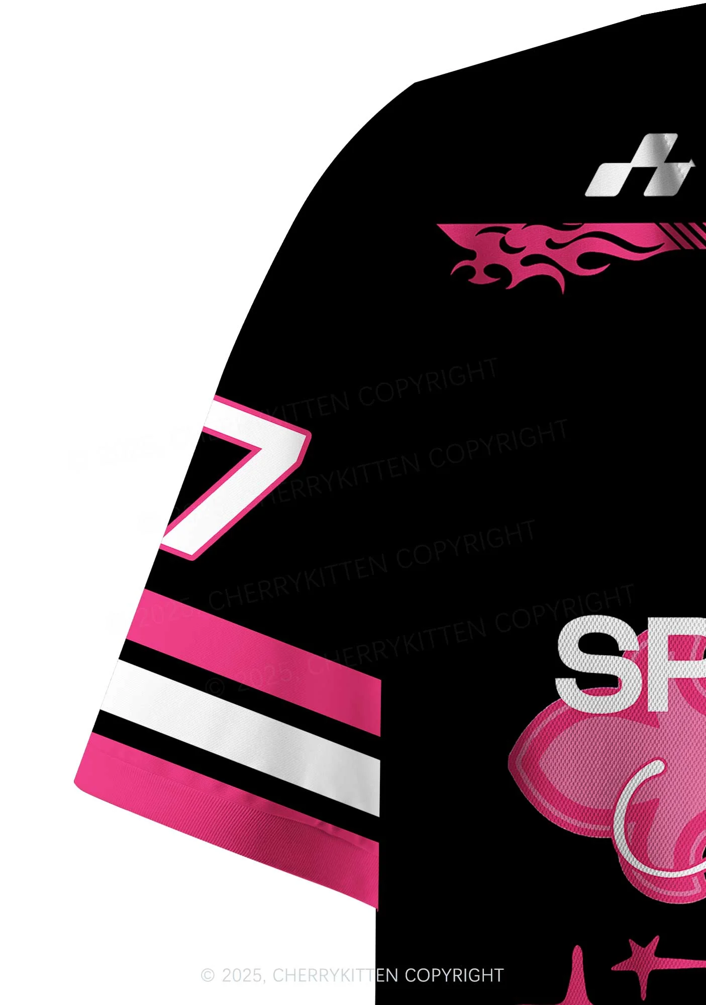 Custom Pink Cross Y2K Crop Sport Jersey Shirts Cherrykitten - Image 6