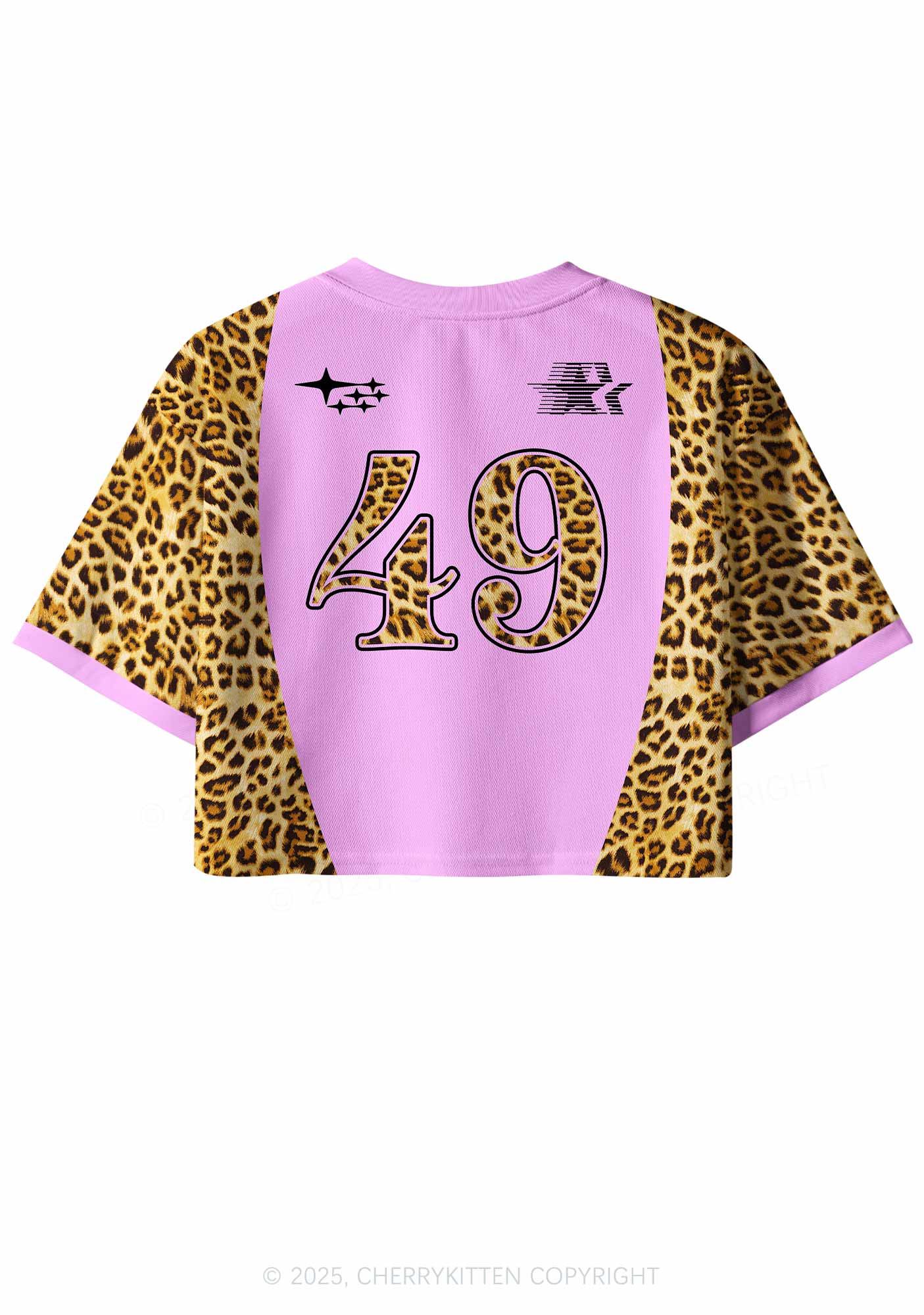Custom Pink Cxxt Leopard Y2K Crop Sport Jersey Shirts Cherrykitten - Image 2