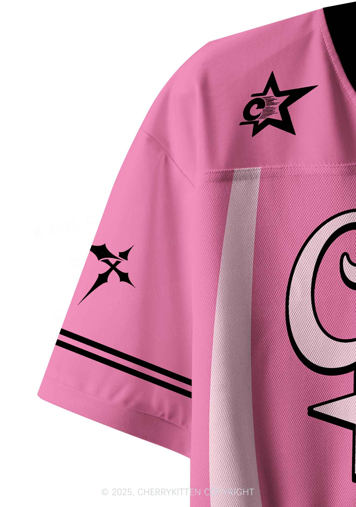 Custom Pink Cxxt Star Y2K Crop Sport Jersey Shirts Cherrykitten - Image 7