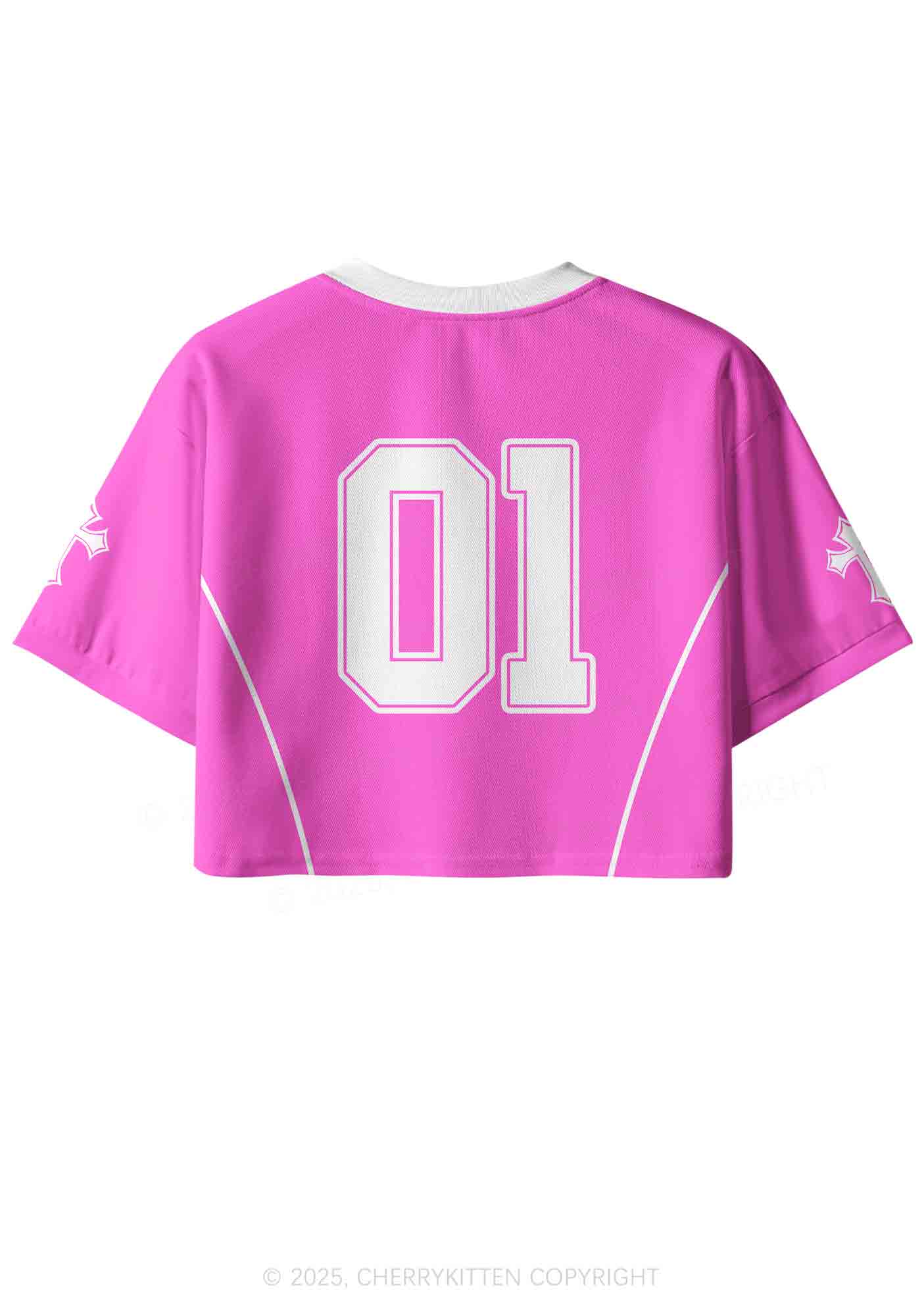 Custom Pink Cxxt Y2K Crop Sport Jersey Shirts Cherrykitten - Image 2