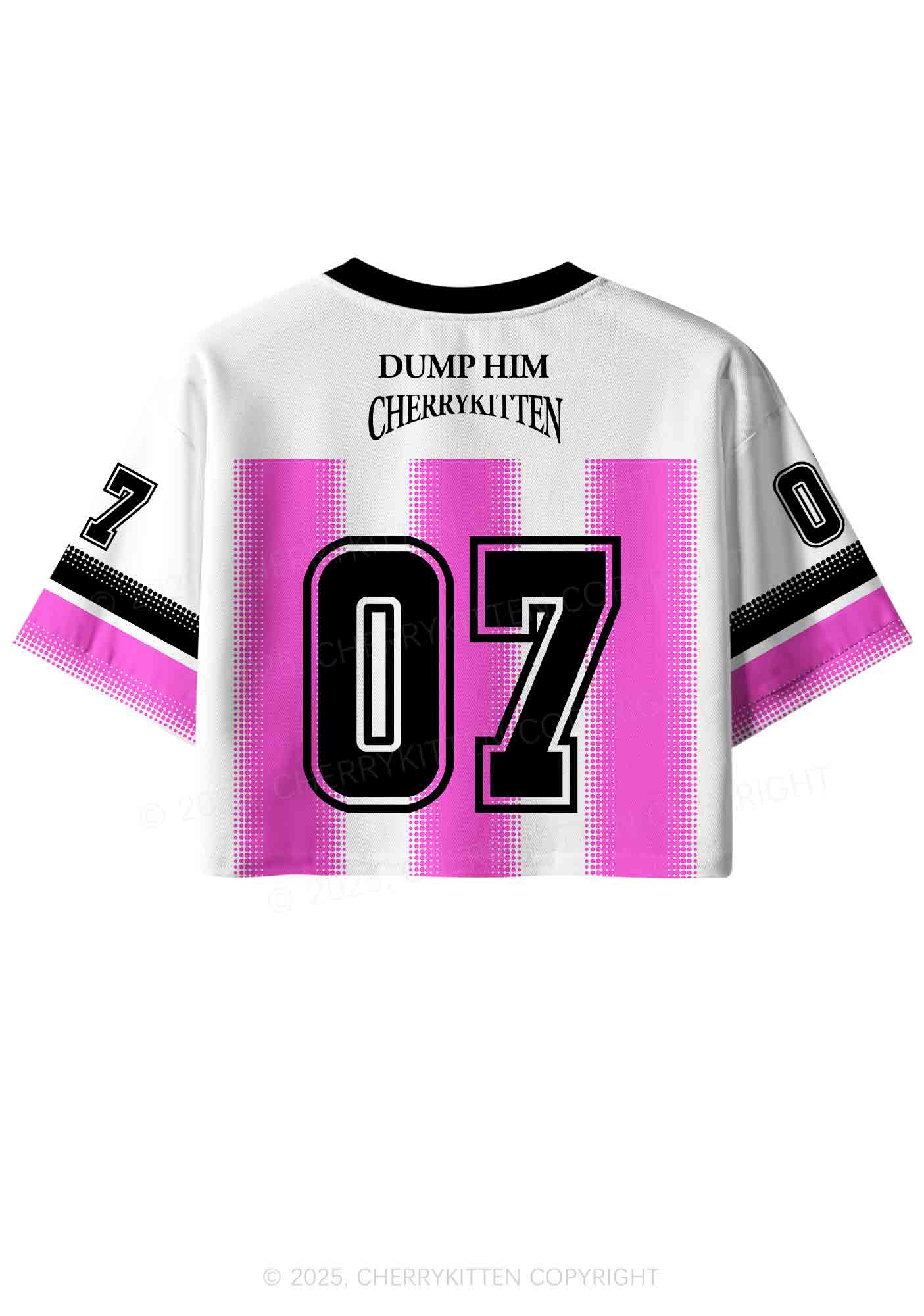 Custom Pink Dump Him Y2K Crop Sport Jersey Shirts Cherrykitten - Image 3