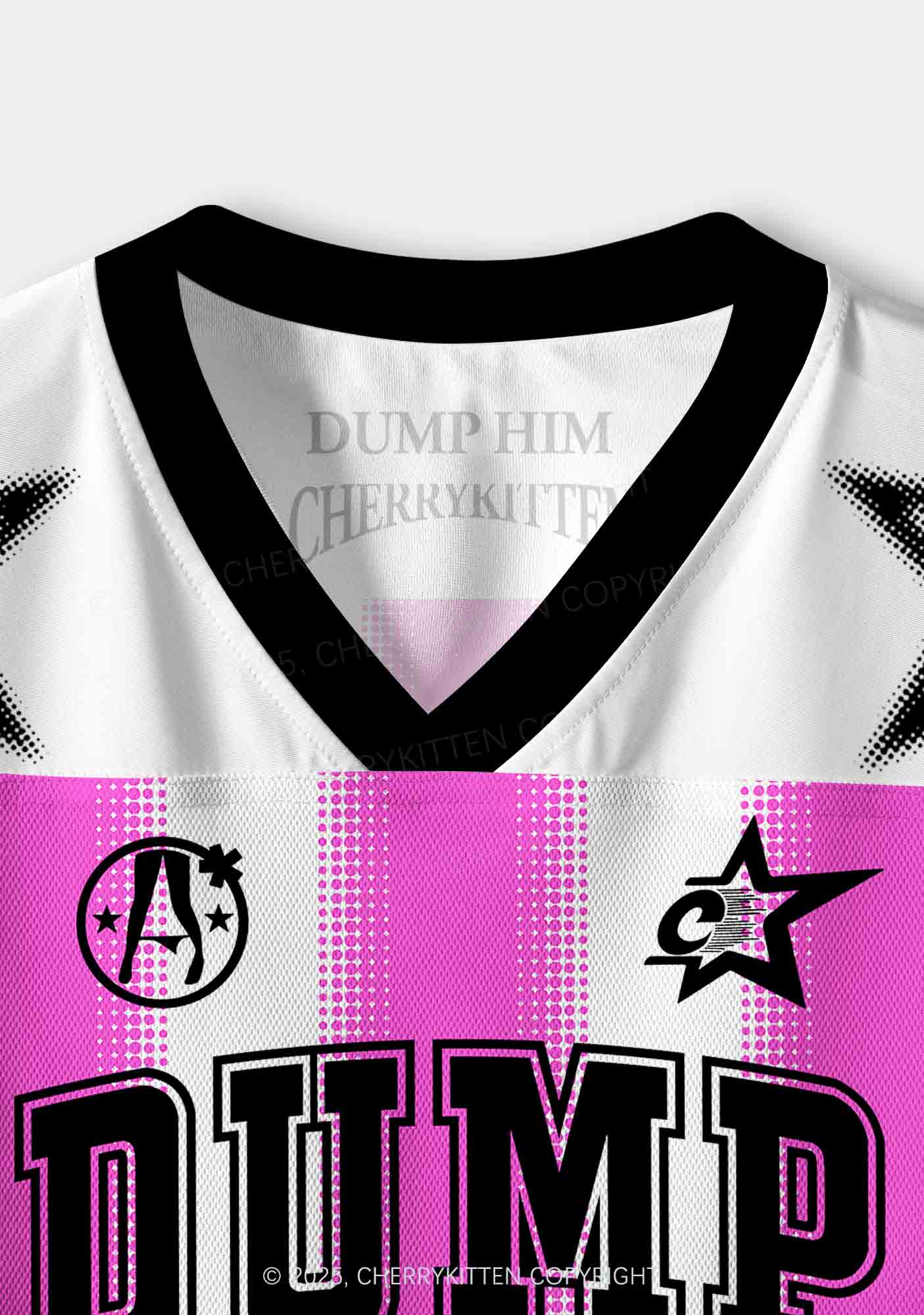 Custom Pink Dump Him Y2K Crop Sport Jersey Shirts Cherrykitten - Image 4