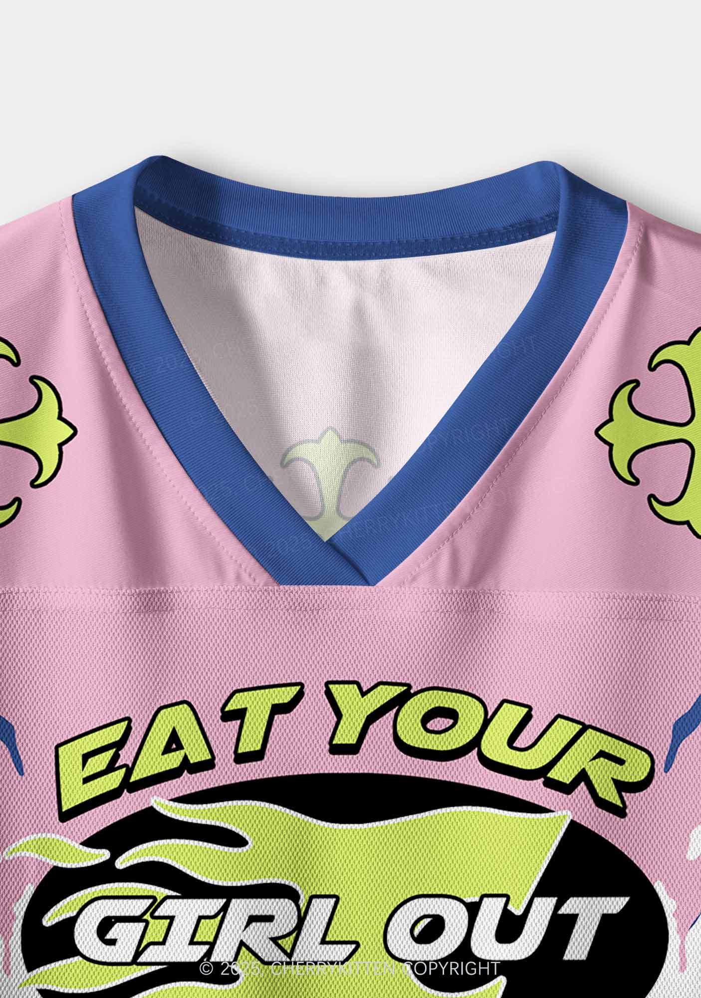 Custom Pink Eat Your Girl Out Pride Y2K Crop Sport Jersey Shirts Cherrykitten - Image 3