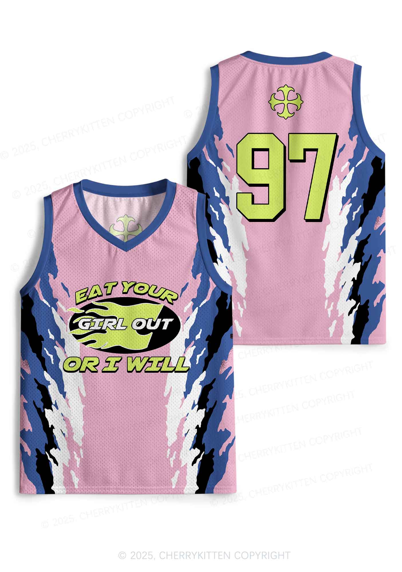 Custom Pink Eat Your Girl Out Pride Y2K Sport Jersey Tank Cherrykitten - Image 3