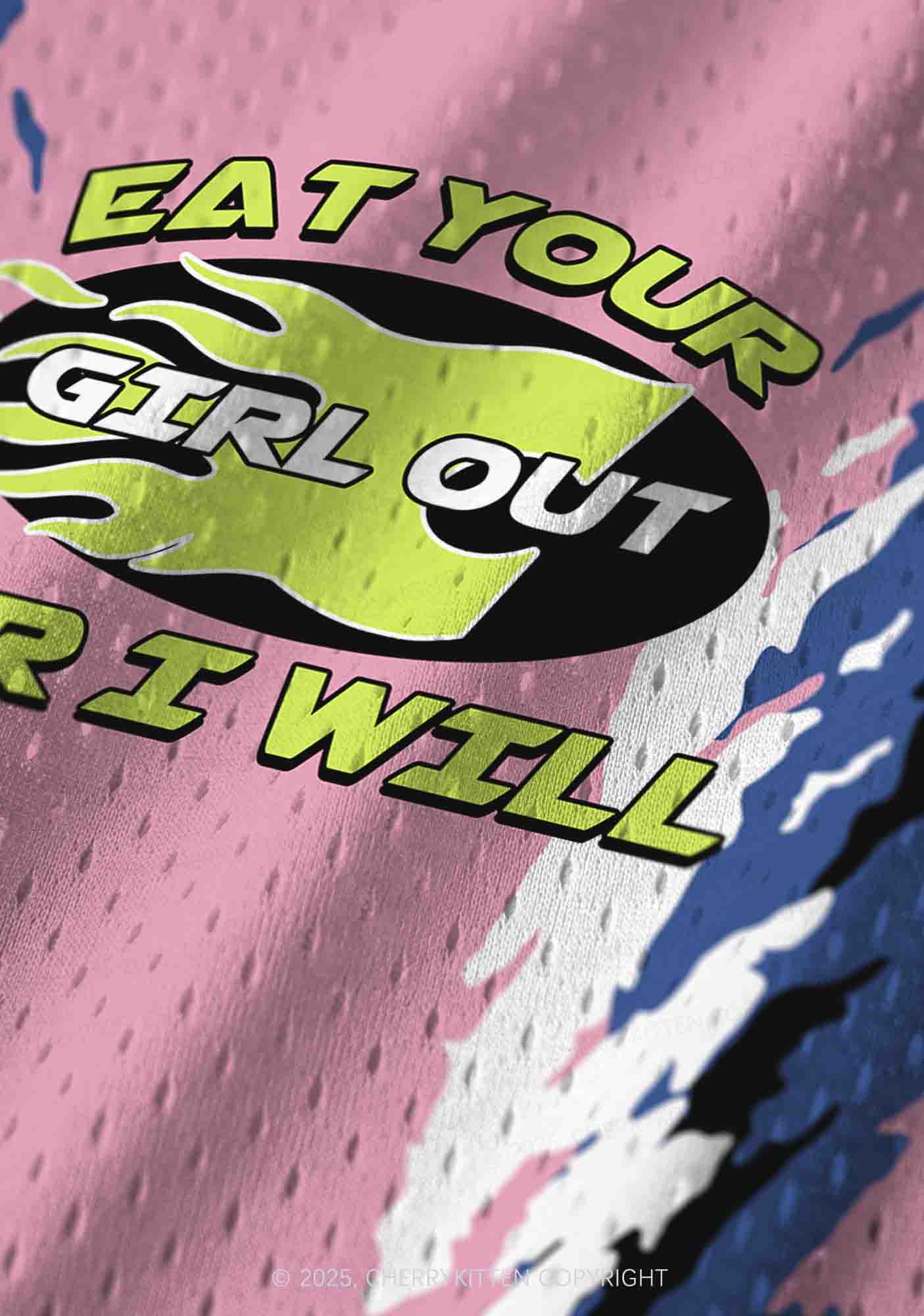 Custom Pink Eat Your Girl Out Pride Y2K Sport Jersey Tank Cherrykitten - Image 5