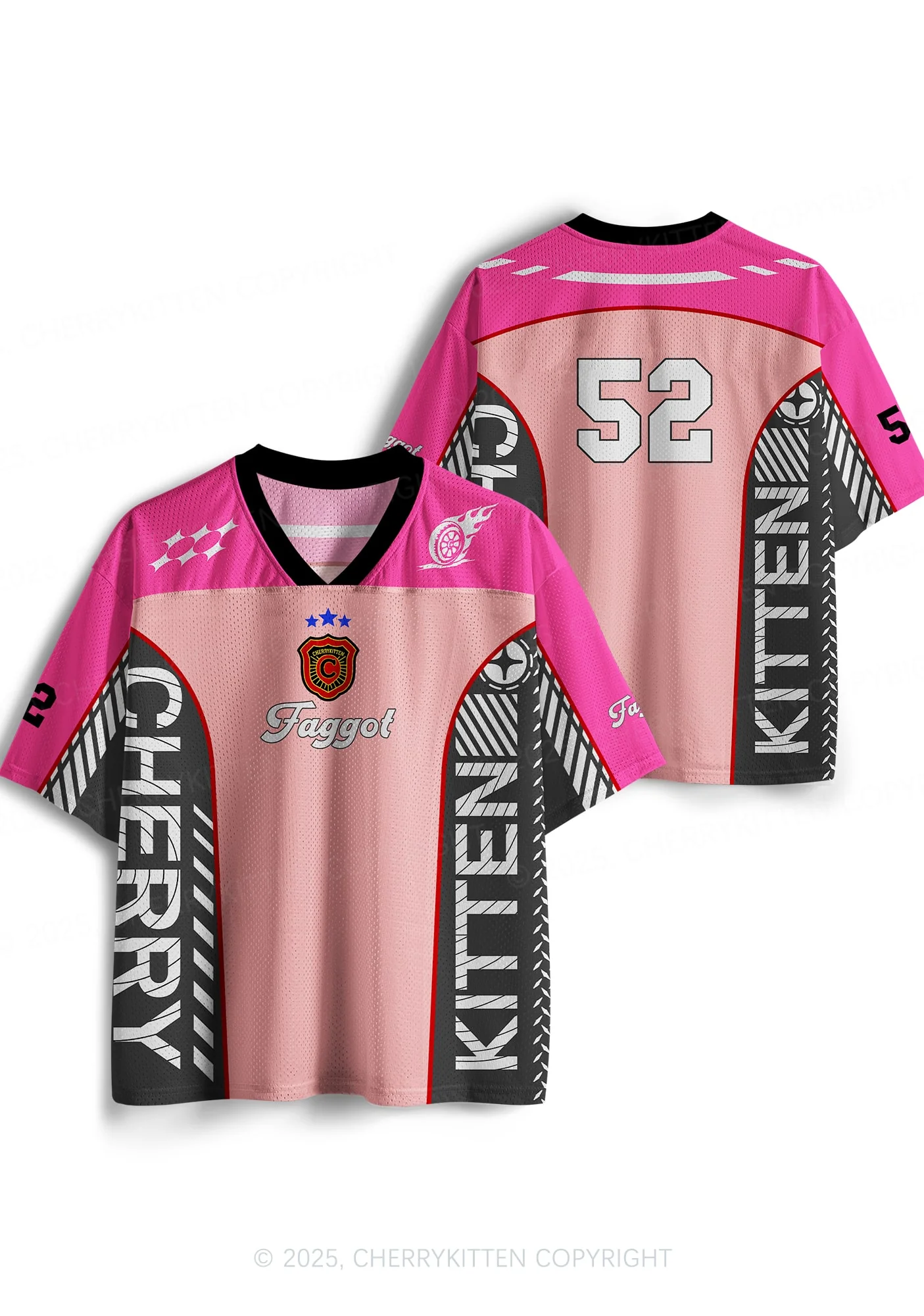 Custom Pink Faggot Pride Y2K Sport Jersey Shirts Cherrykitten - Image 3