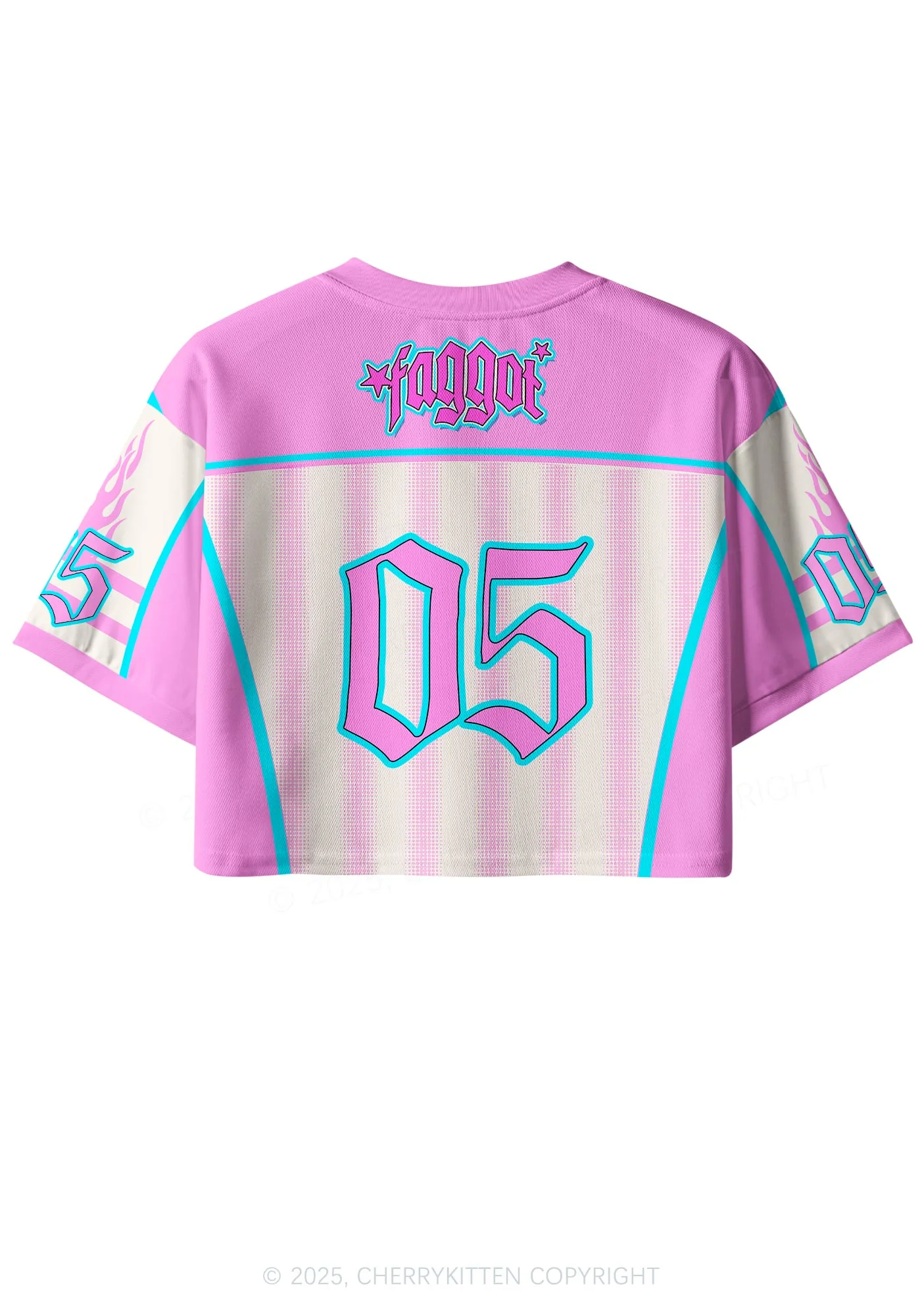 Custom Pink Faggot Stars Pride Y2K Crop Sport Jersey Shirts Cherrykitten - Image 2