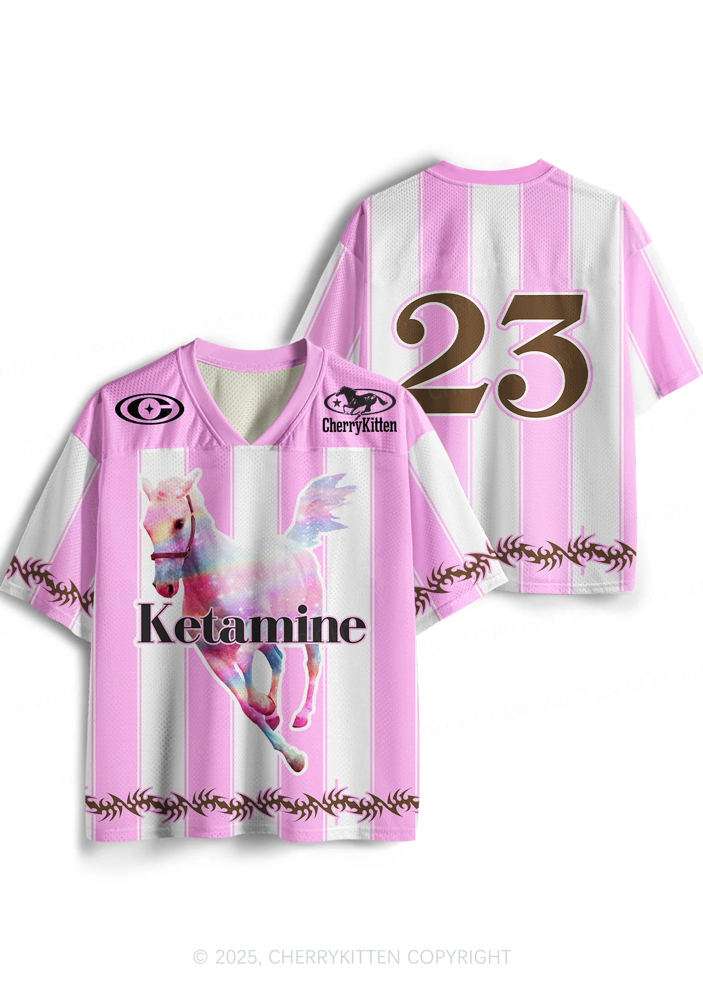 Custom Pink Horse Y2K Sport Jersey Shirts Cherrykitten - Image 3