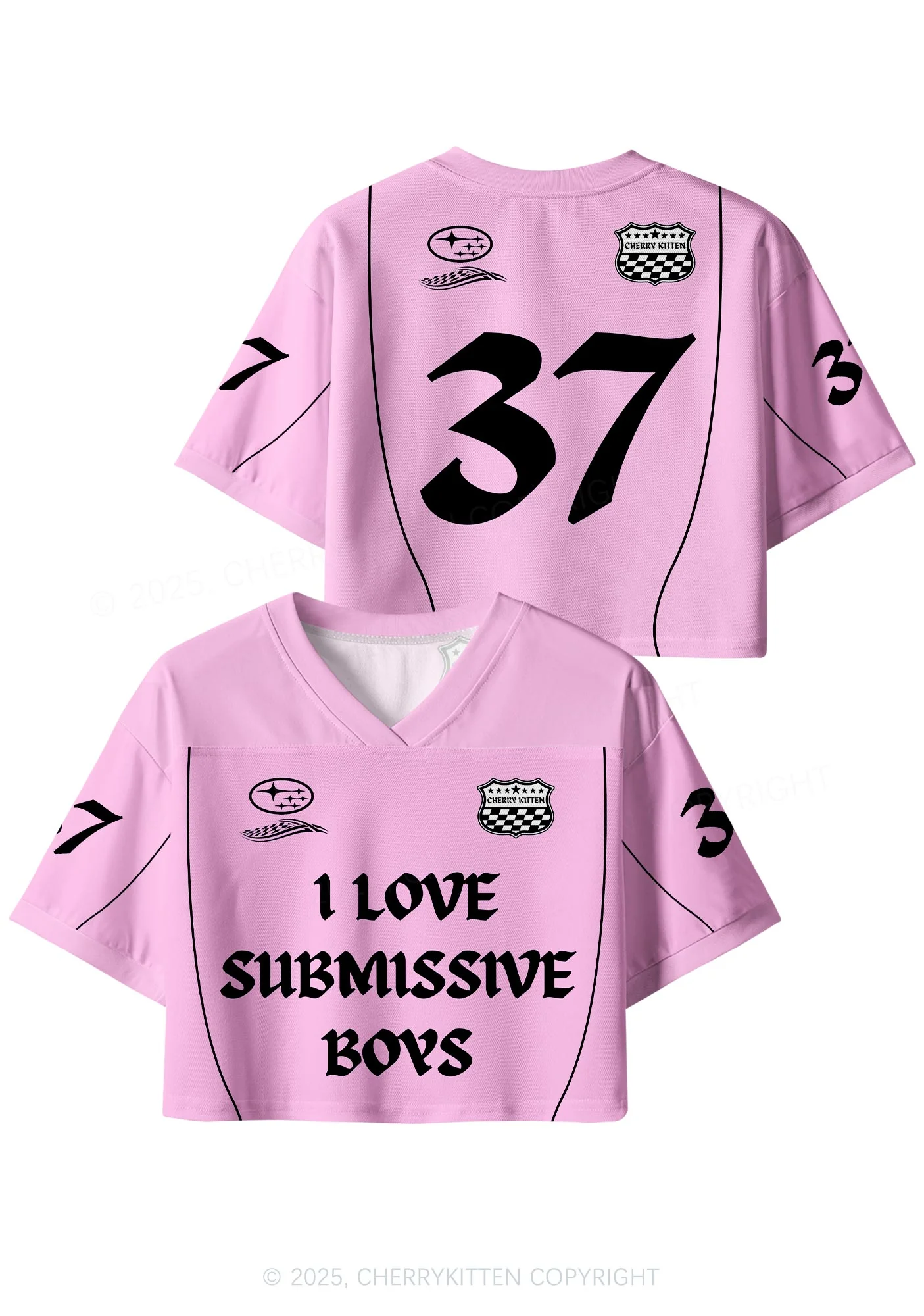 Custom Pink I Love S Boys Y2K Crop Sport Jersey Shirts Cherrykitten - Image 3