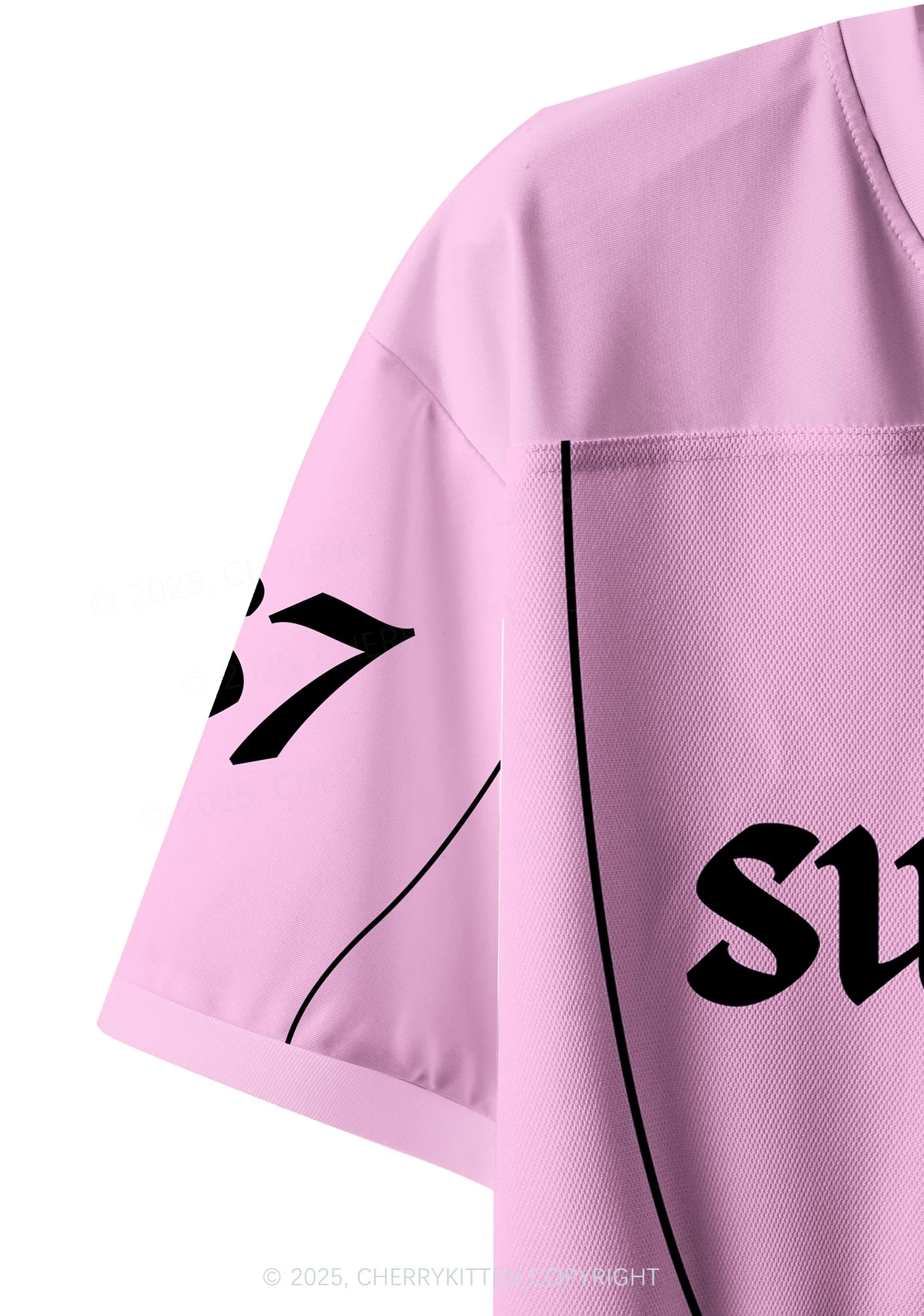 Custom Pink I Love S Boys Y2K Crop Sport Jersey Shirts Cherrykitten - Image 4