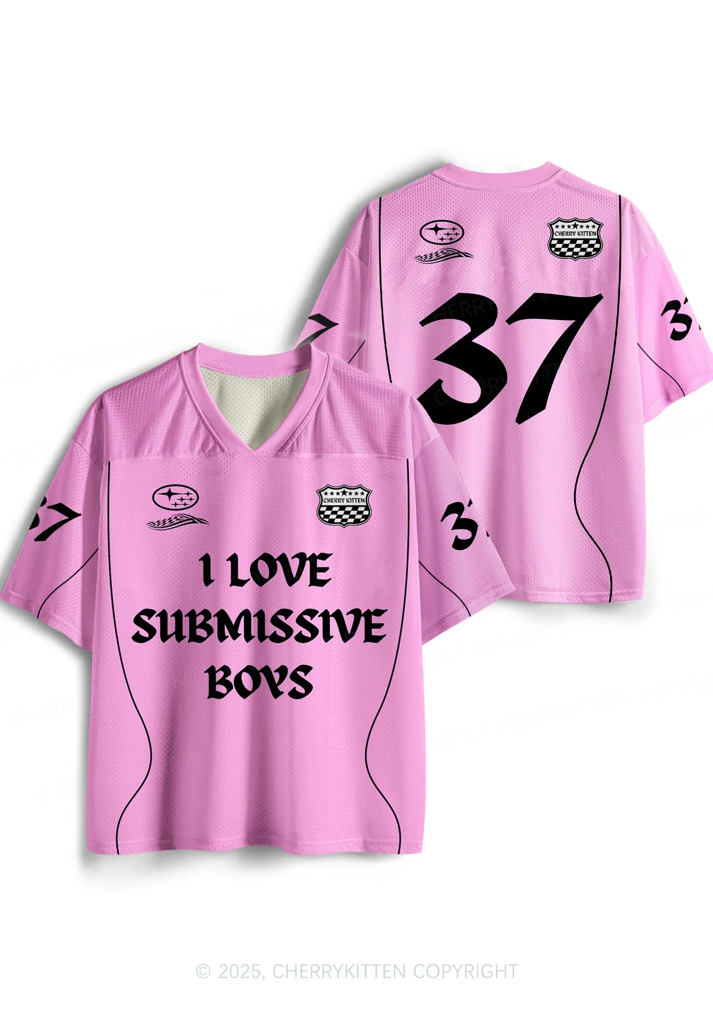 Custom Pink I Love S Boys Y2K Sport Jersey Shirts Cherrykitten - Image 3