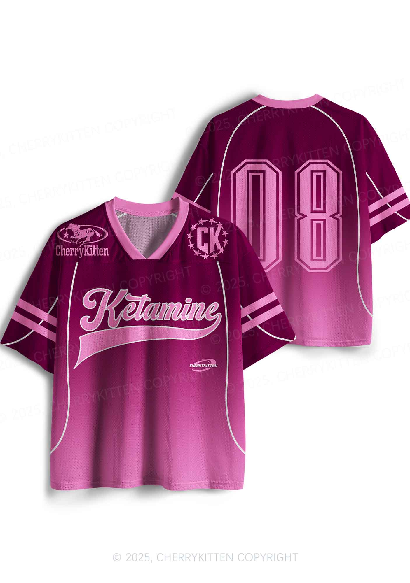 Custom Pink K Pony Y2K Sport Jersey Shirts Cherrykitten - Image 3
