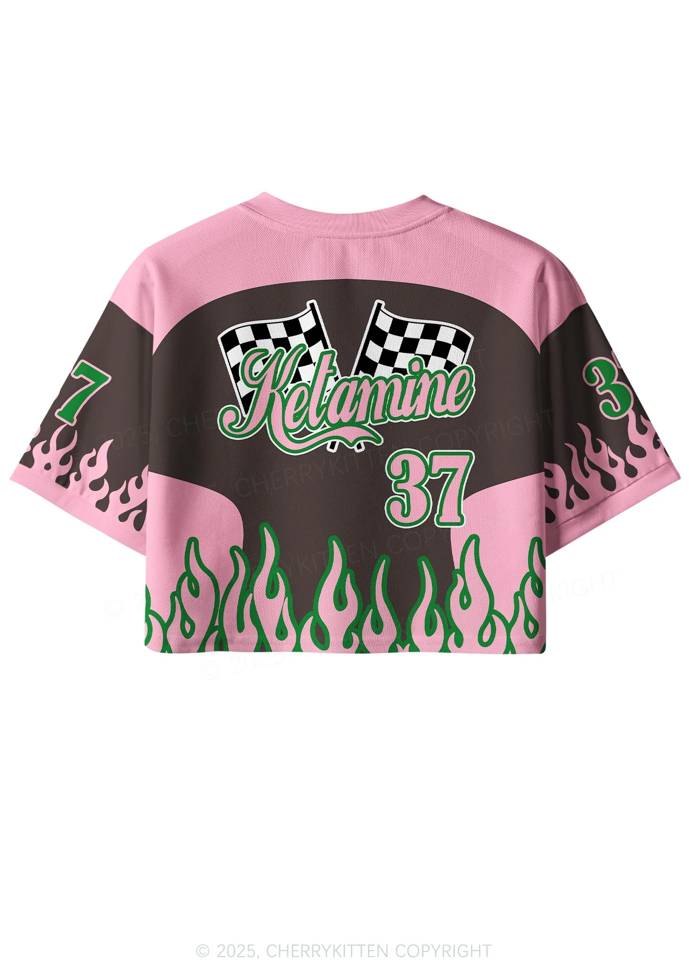 Custom Pink Ketamxxe Y2K Crop Sport Jersey Shirts Cherrykitten - Image 3