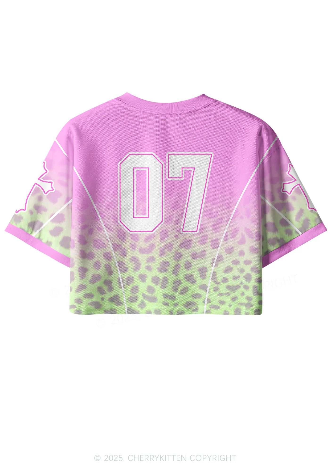 Custom Pink Leopard Cxxt Y2K Crop Sport Jersey Shirts Cherrykitten - Image 2