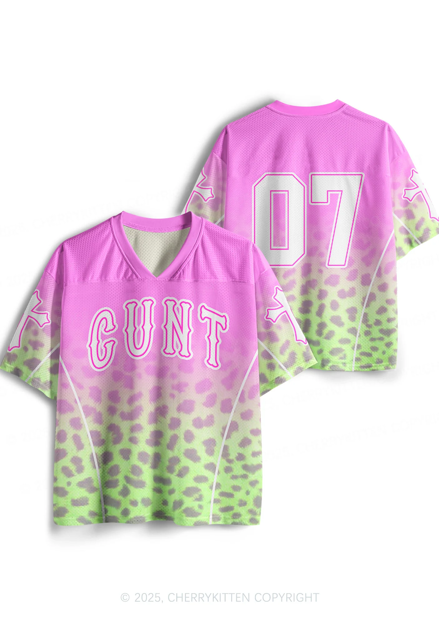 Custom Pink Leopard Cxxt Y2K Sport Jersey Shirts Cherrykitten - Image 3