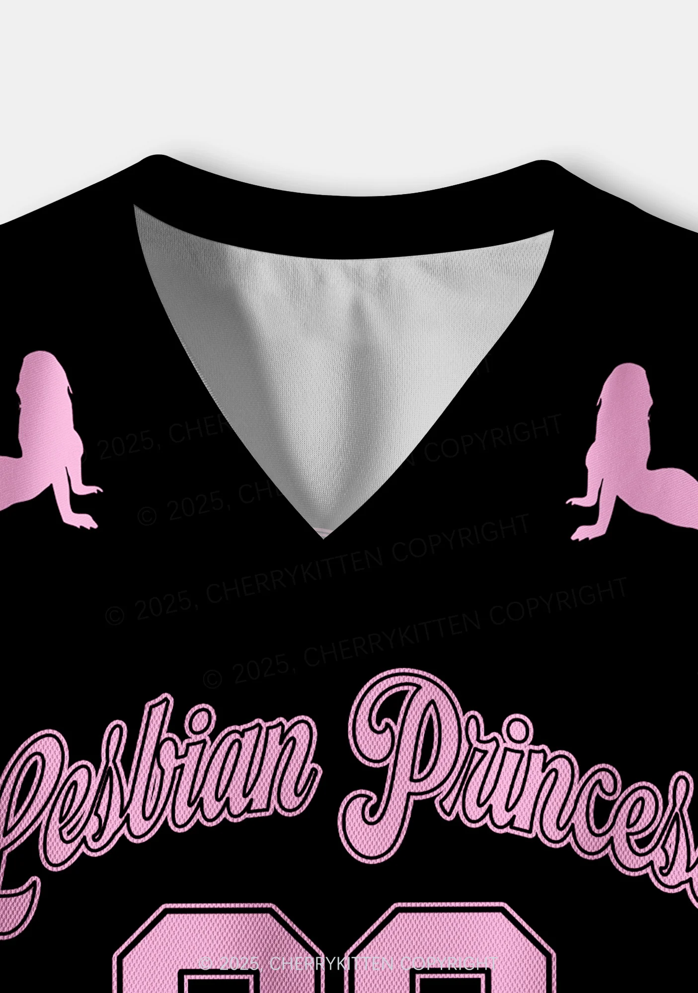 Custom Pink Lesbian Princess Pride Y2K Crop Sport Jersey Shirts Cherrykitten - Image 4